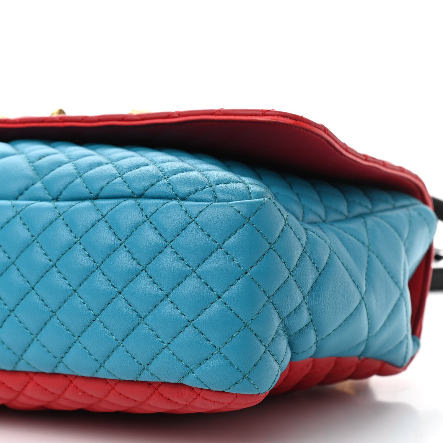 Versace Nappa Quilted Icon Shoulder Bag Red Blue Black 10 of 12