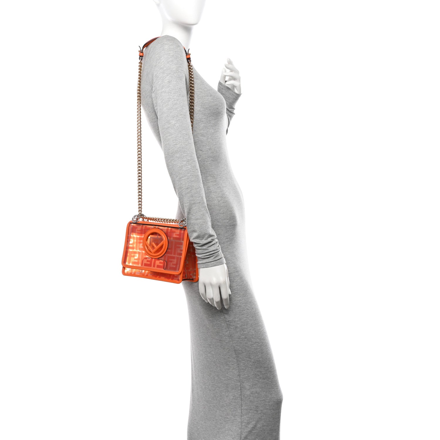 Fendi TPU FF Vitello Century F is Fendi Small Kan I Shoulder Bag Aranciata 2 of 10