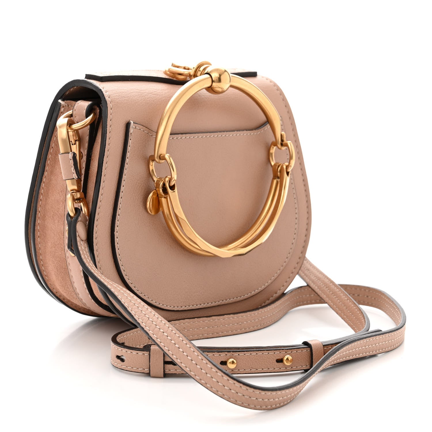 Chloe Calfskin Suede Small Nile Bracelet Bag Biscotti Beige 3 of 13