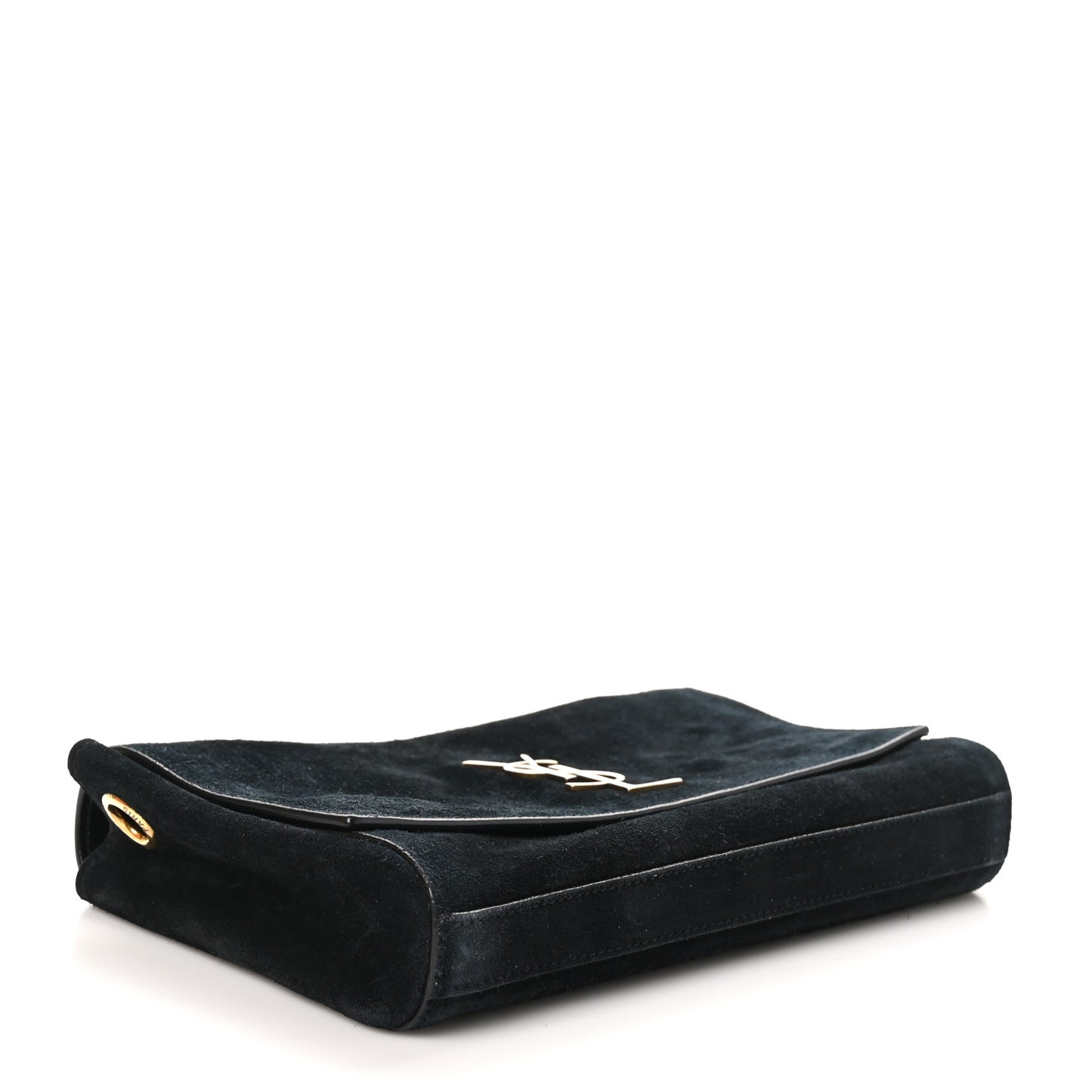 Smooth Calfskin Suede Small Reversible Monogram Kate Satchel Black