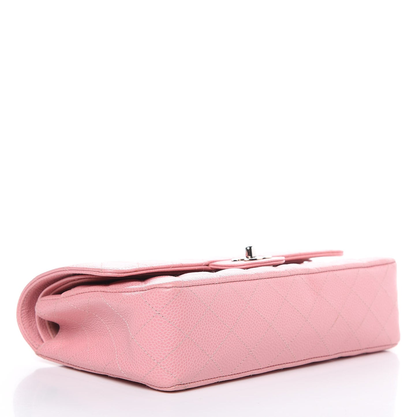 Caviar Quilted Medium Double Flap Pink