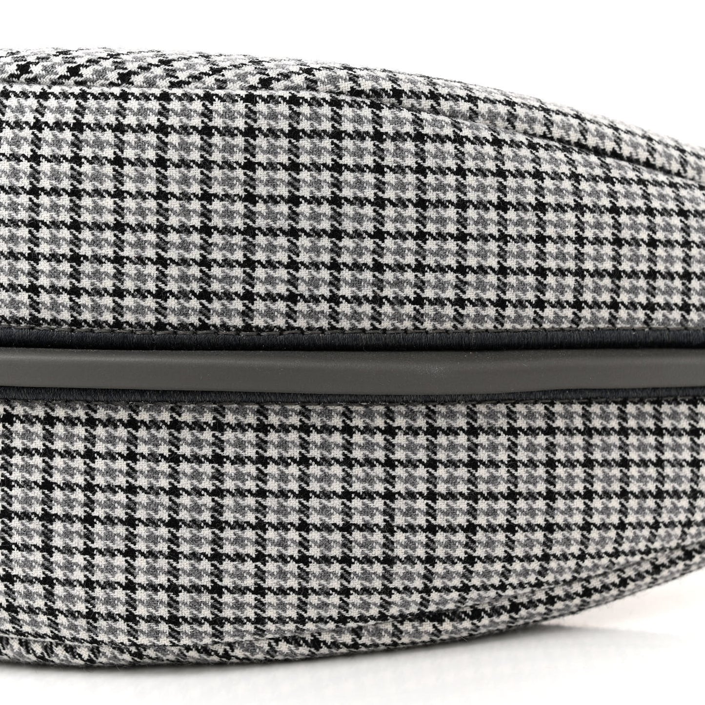 Wool Vitello Grace Small Houndstooth Small Fendigraphy Hobo Bag Grigio Anthracite