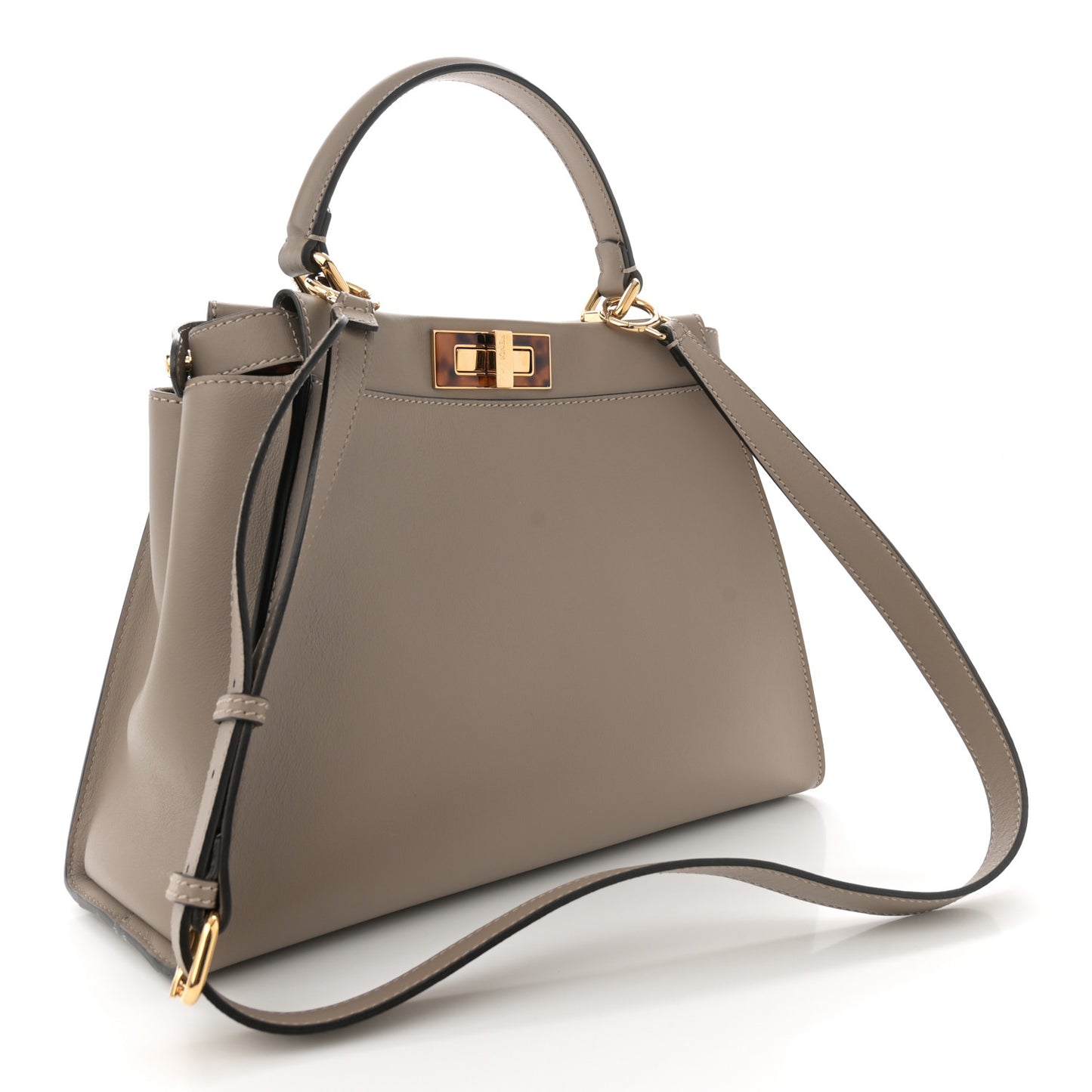 Vitello Seta Plexiglass Tortoise Medium Peekaboo Iconic Satchel Tortora