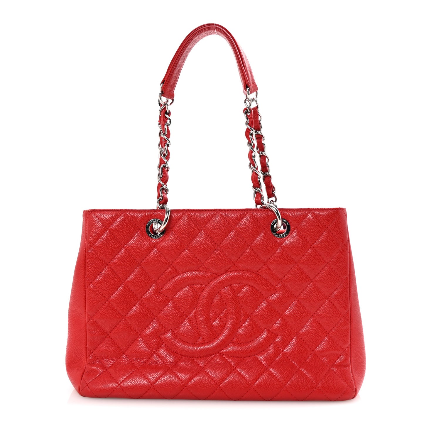 Caviar Quilted Grand Shopping Tote GST Red
