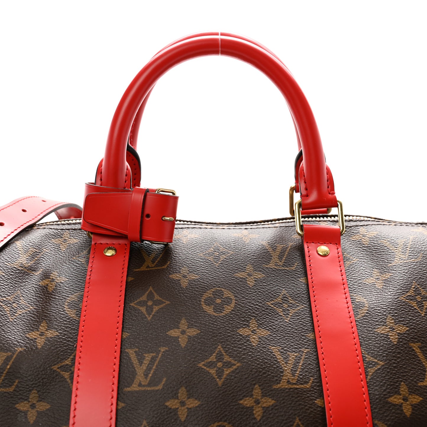 Calfskin Monogram Keepall Bandouliere 50 Coquelicot