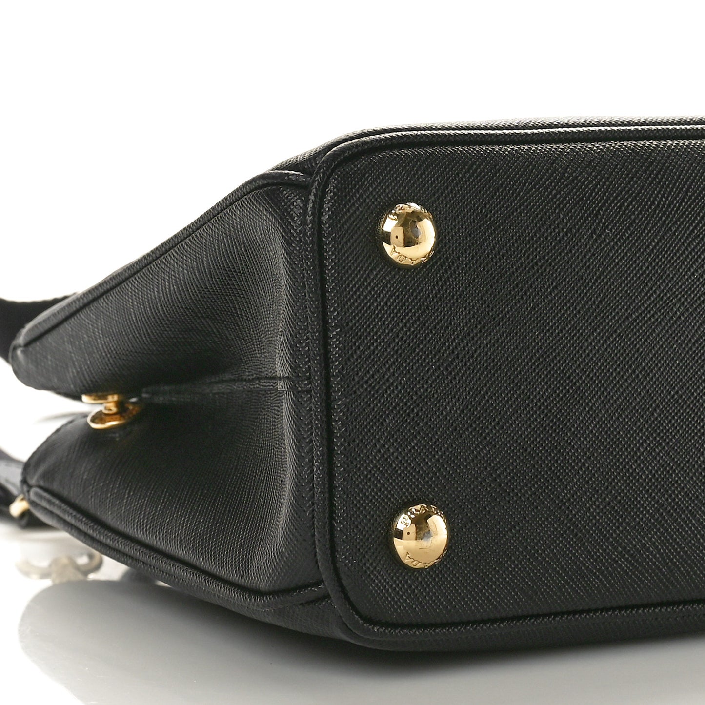 Saffiano Lux Micro Galleria Shoulder Bag Black