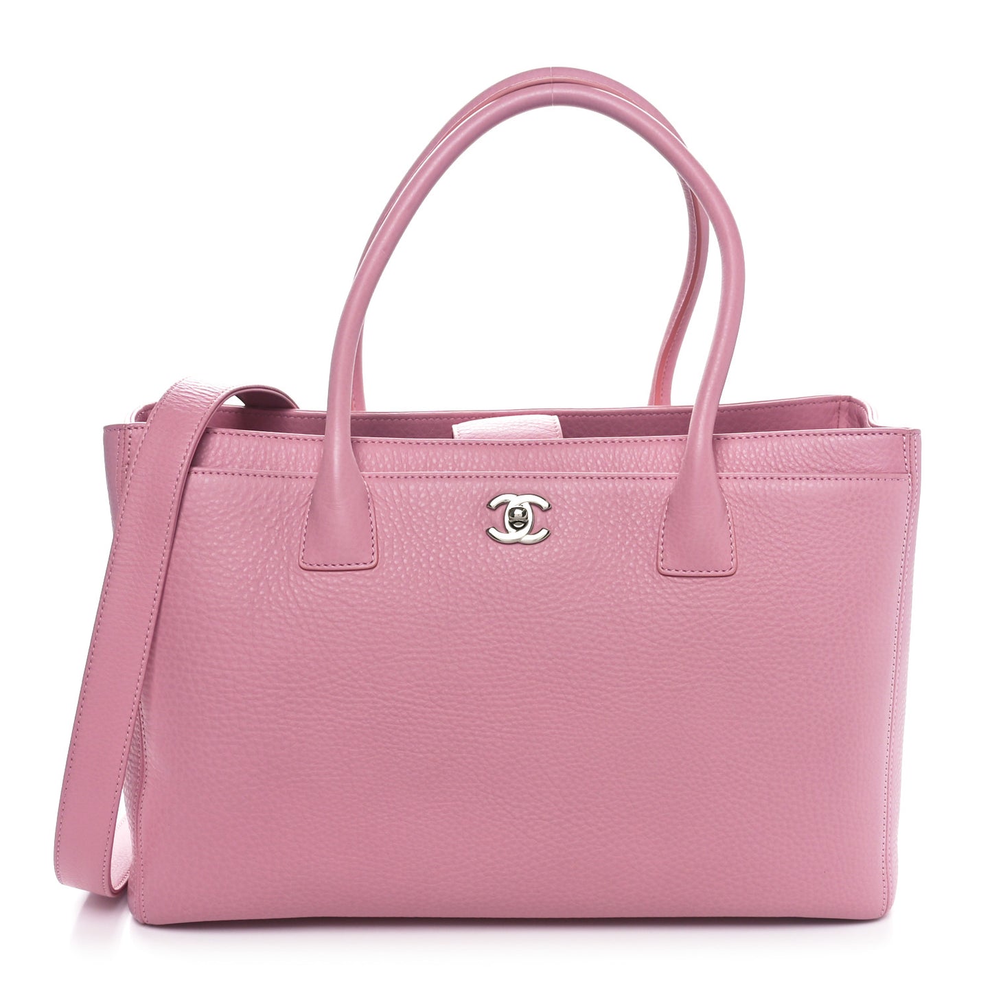 Calfskin Cerf Executive Shopper Tote Pink