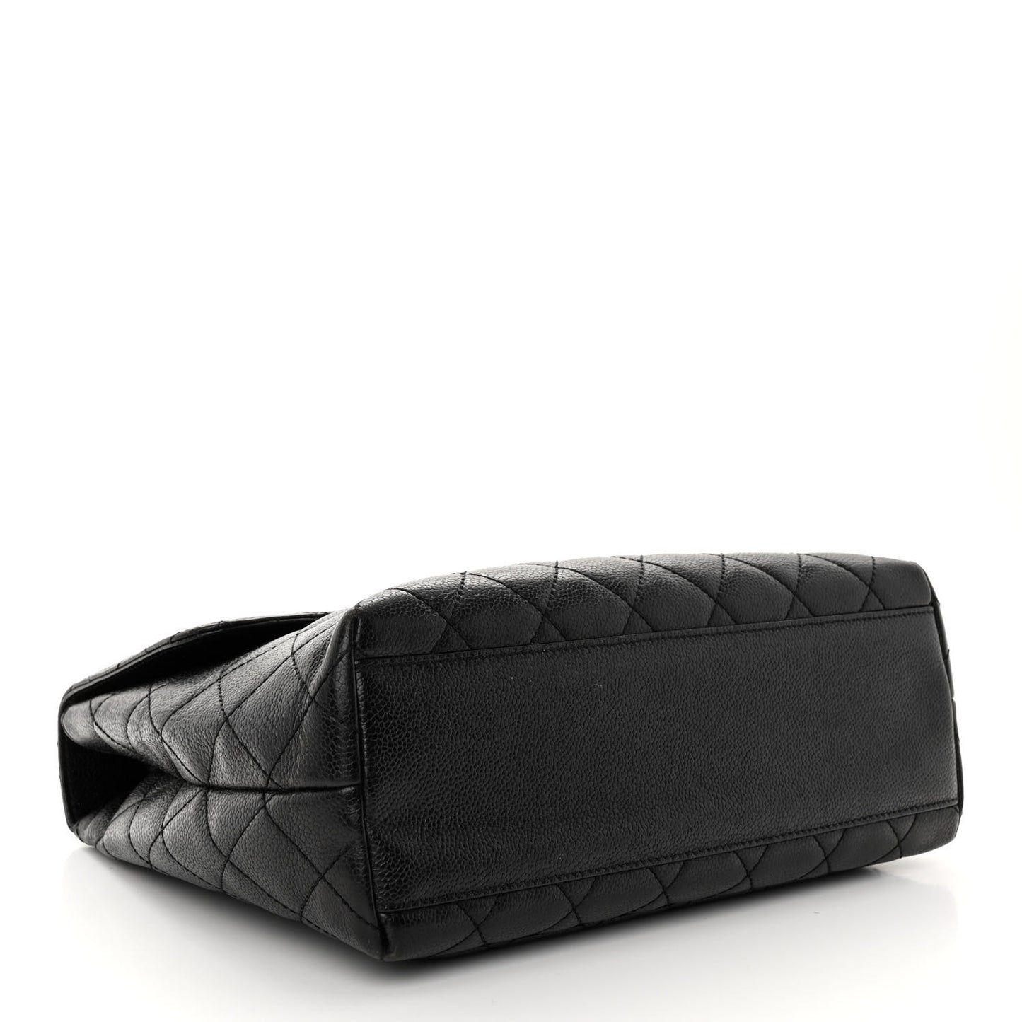 Caviar Quilted Jumbo Kelly Flap Black