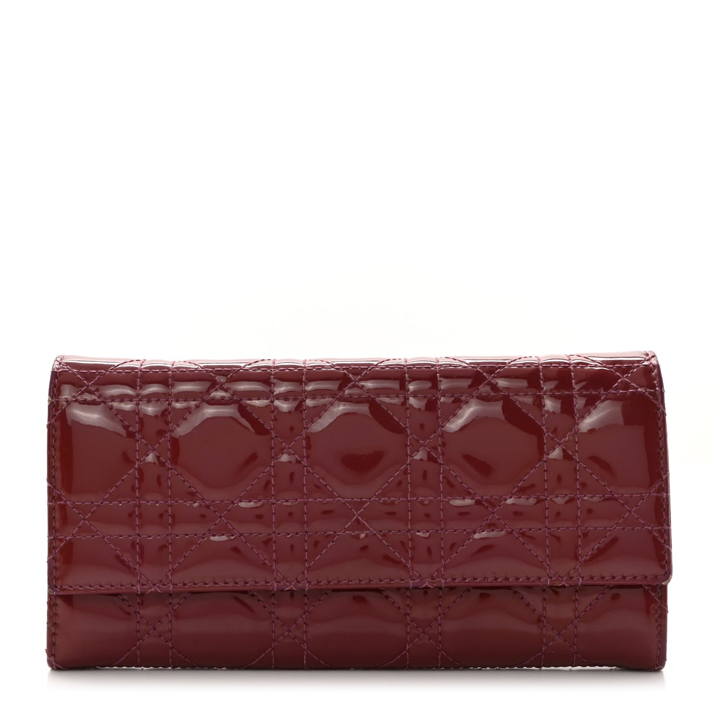 Patent Cannage Lady Dior Rendezvous Wallet On Chain Fuchsia