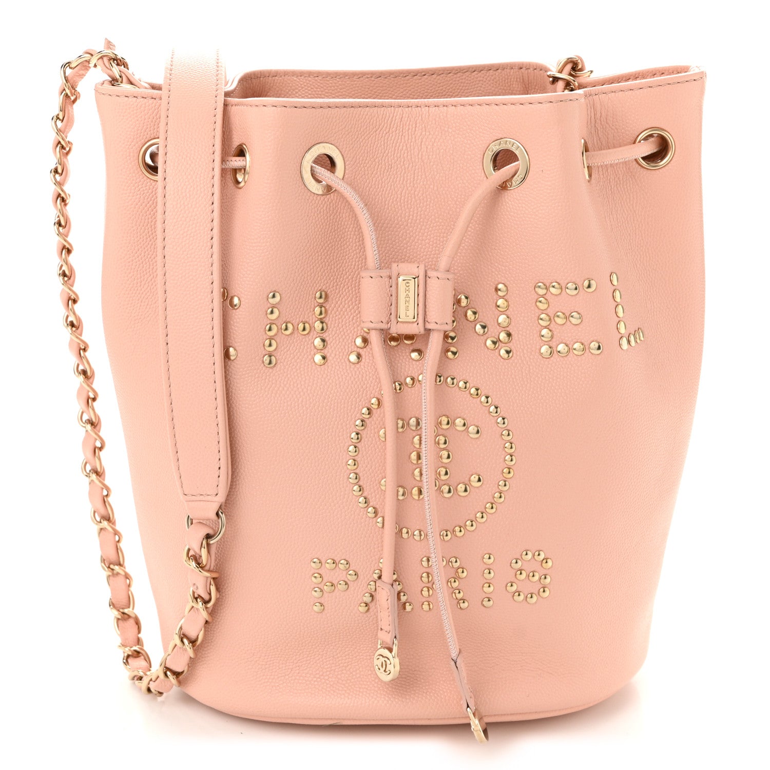 Chanel Caviar Deauville Drawstring Bucket Bag Light Pink 1746650 - Main Image