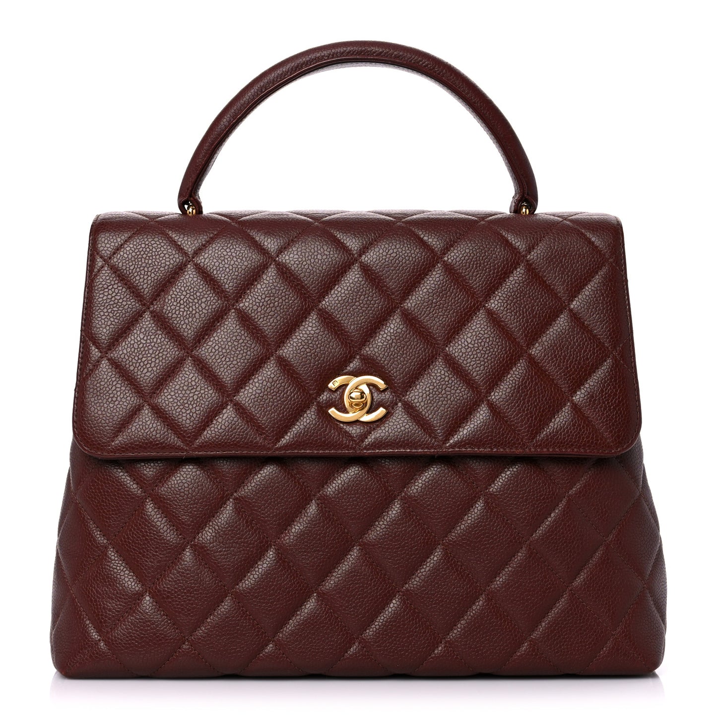Caviar Quilted Jumbo Kelly Flap Brown