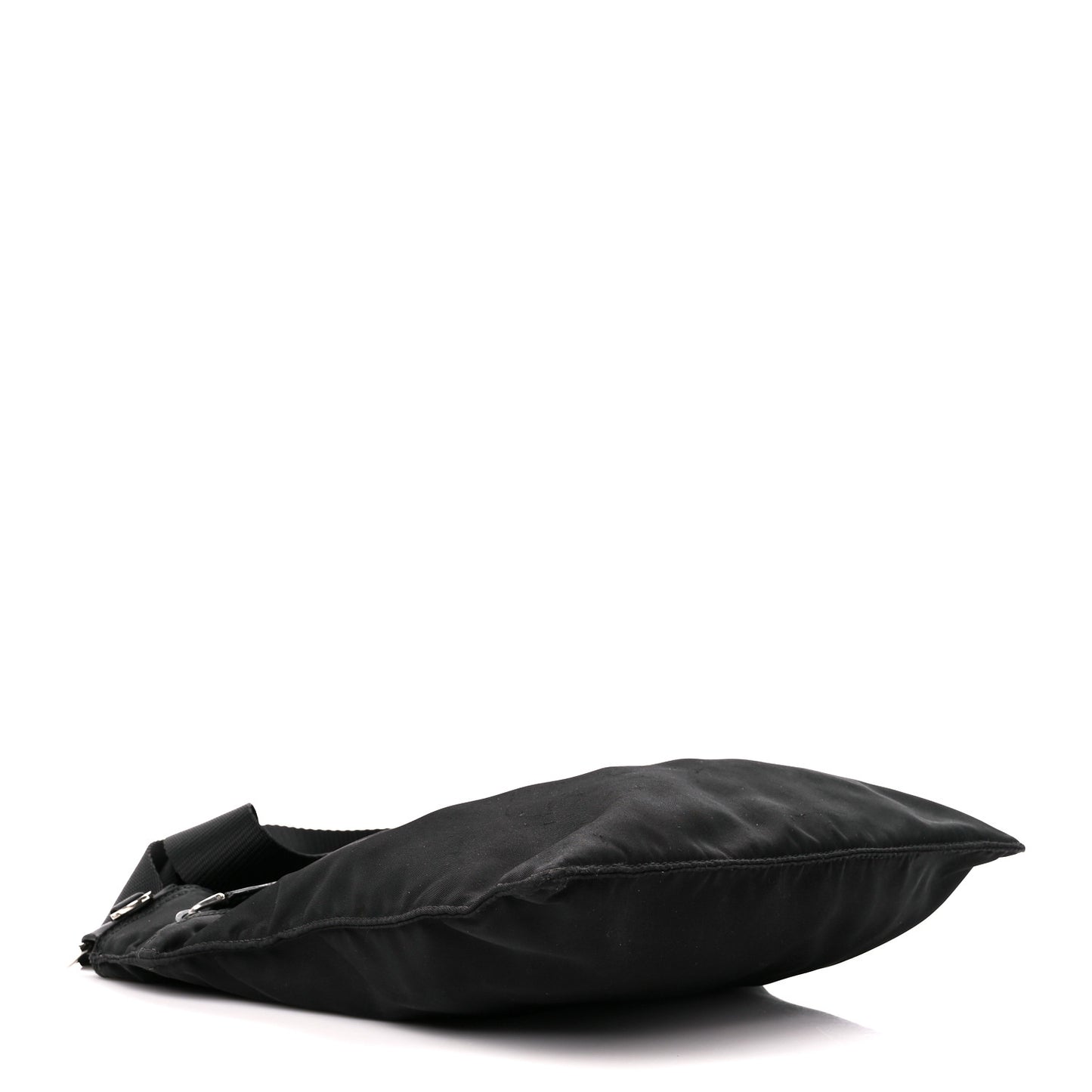 Nylon Saffiano Flat Messenger Bag Black
