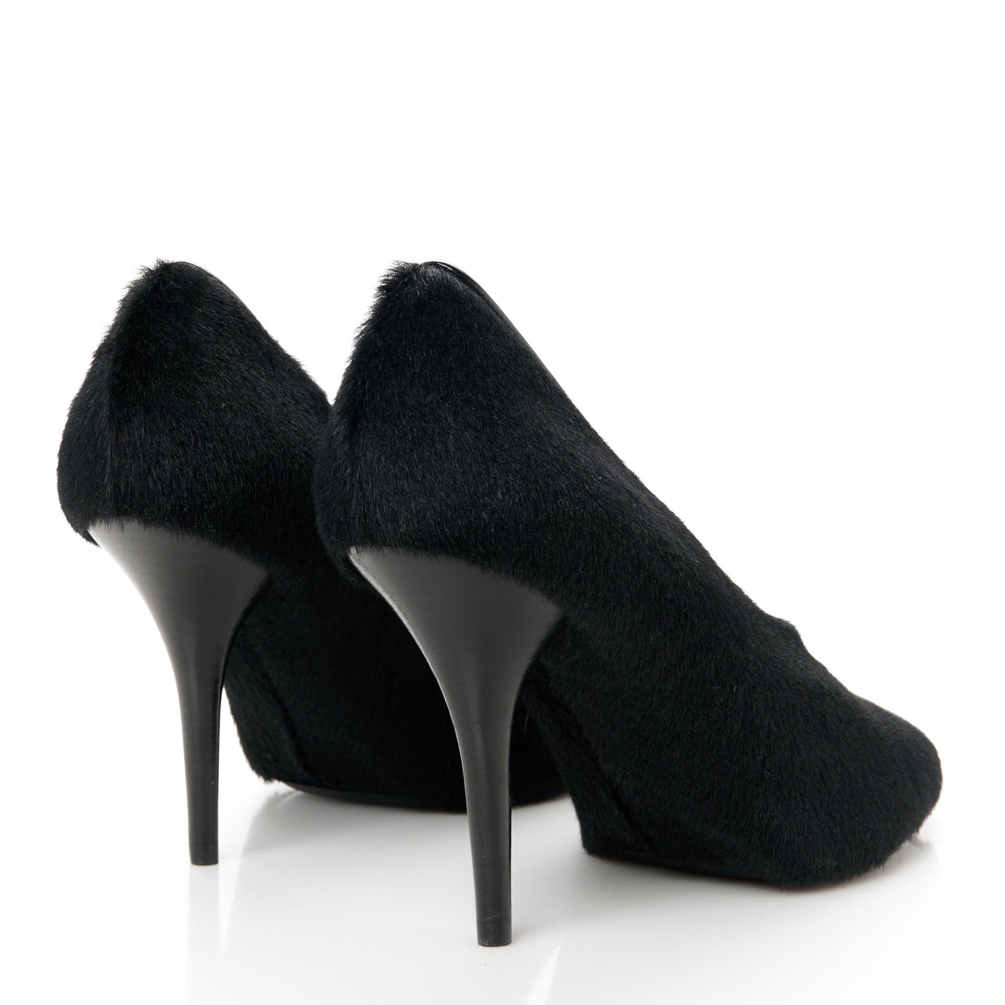 Shearling Show Stiletto Pumps 40 Black