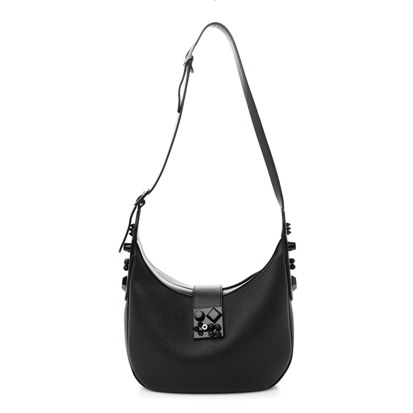Grained Calfskin Carasky Shoulder Bag Black