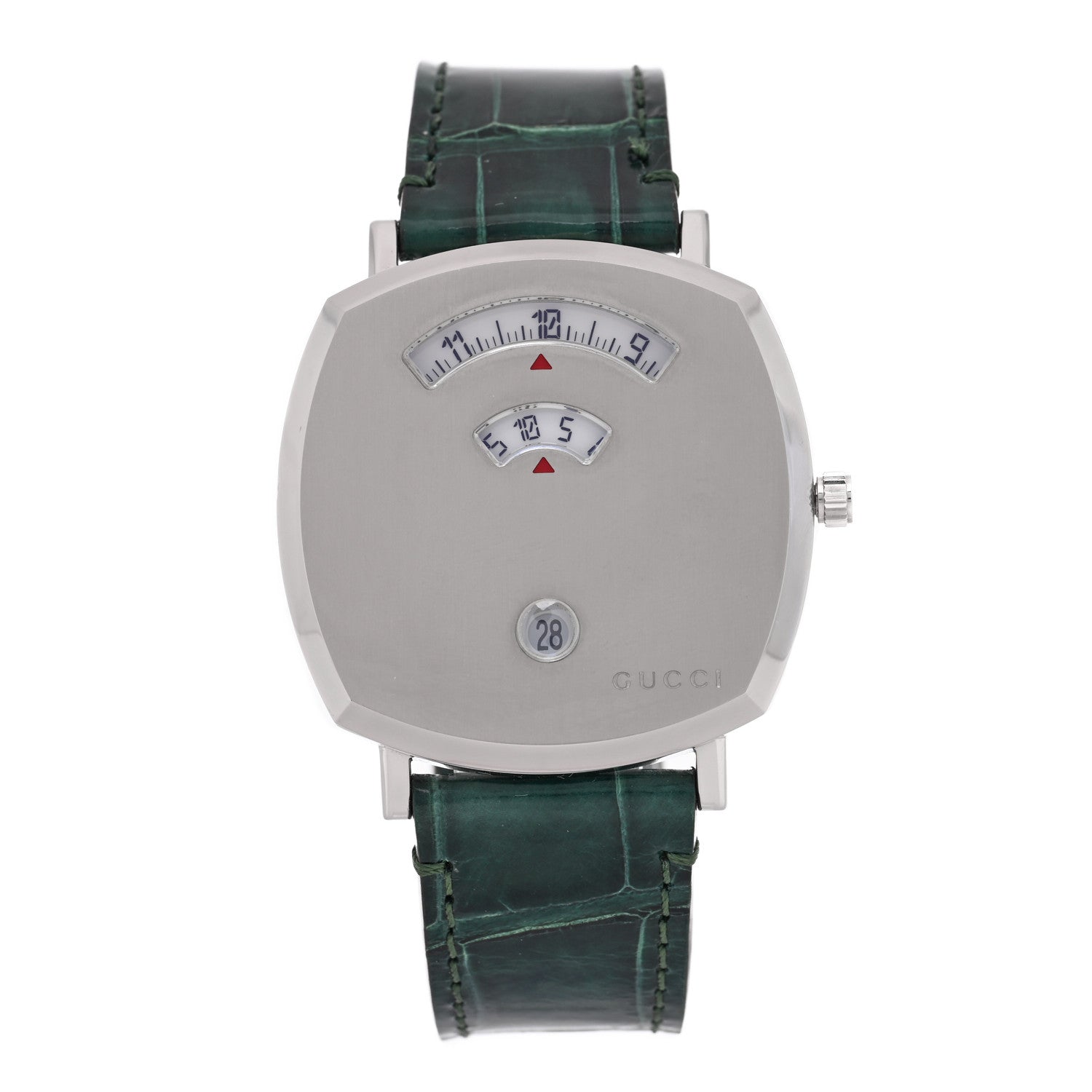 Gucci Stainless Steel Alligator 38mm Grip Quartz Watch Green