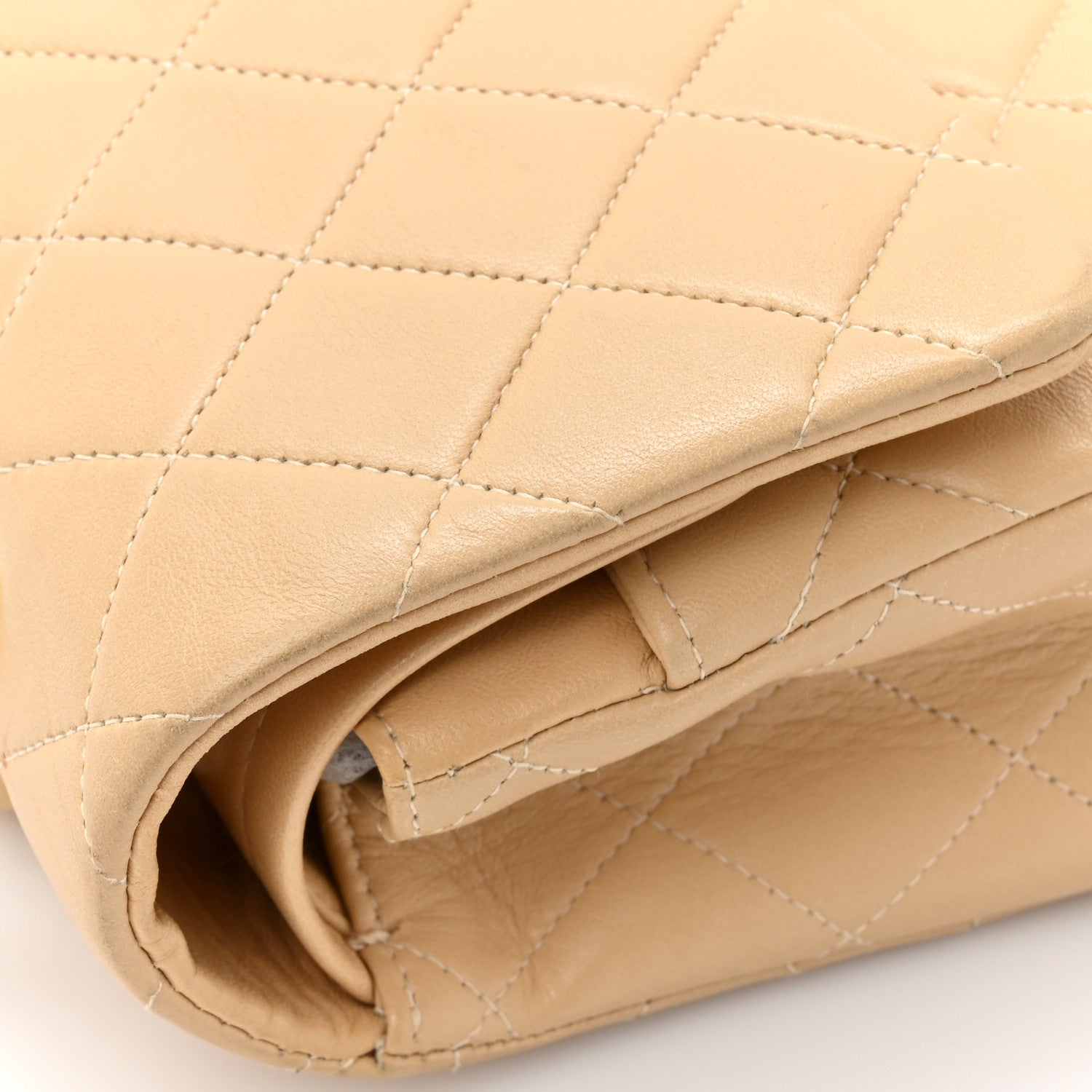 Chanel Lambskin Quilted Medium Double Flap Beige 14 of 17