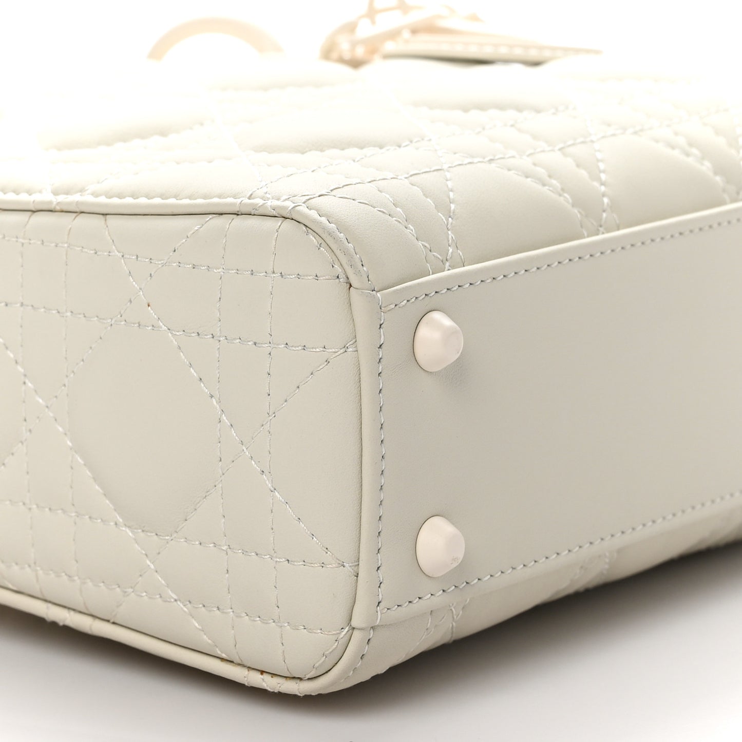 Ultra Matte Calfskin Cannage Mini Lady Dior Latte