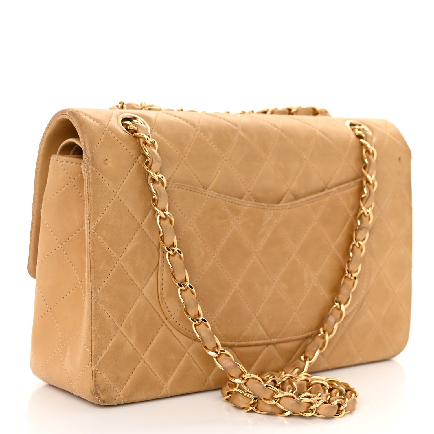 Chanel Lambskin Quilted Medium Double Flap Beige 3 of 13