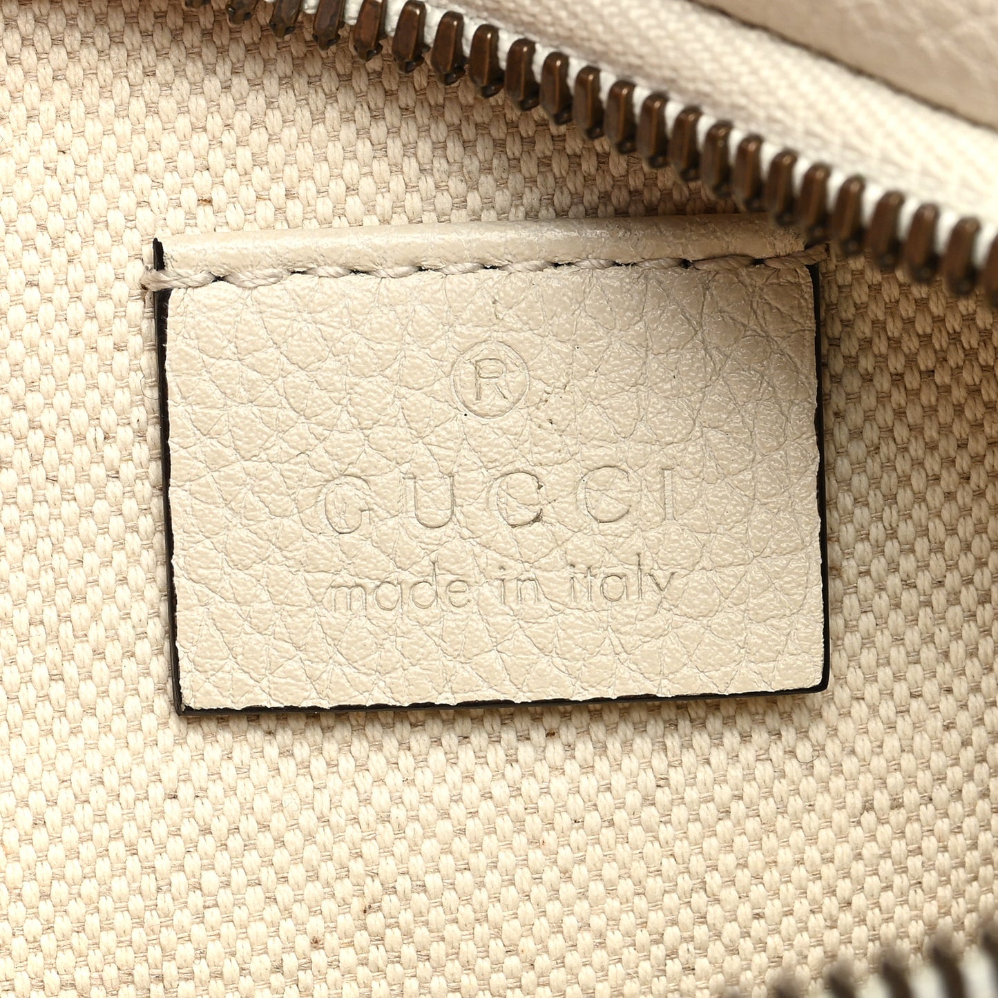 Grained Calfskin Small Logo Belt Bag White