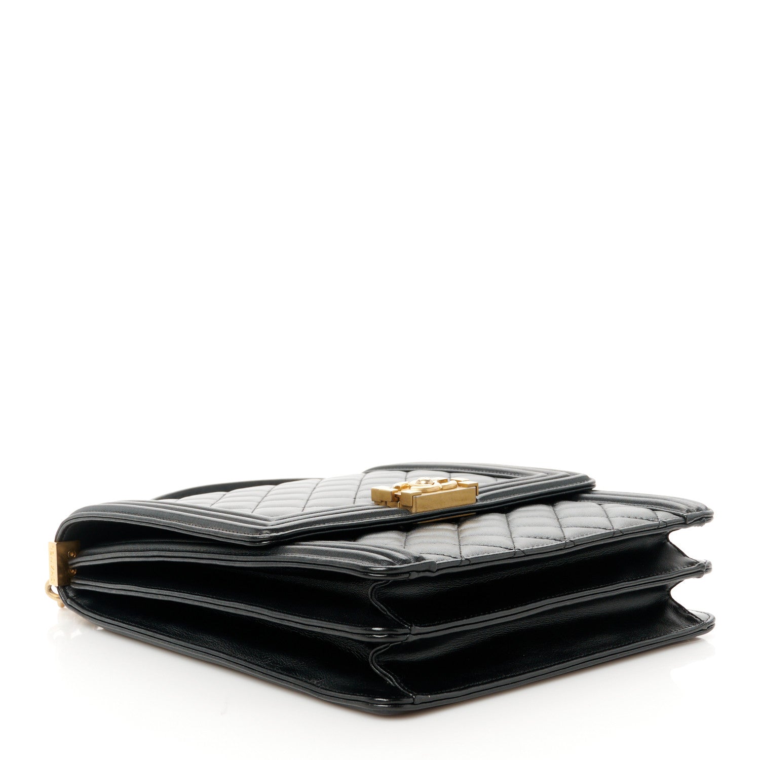 Chanel Calfskin Quilted North South Boy Flap Black 4 of 10