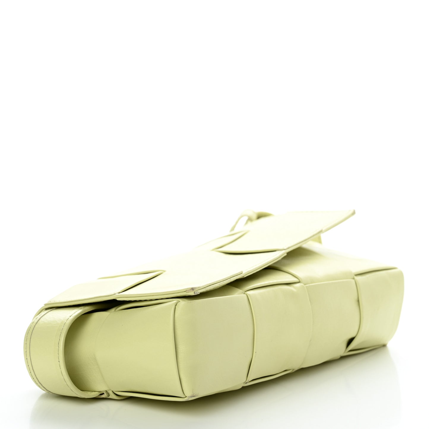 Paper Calfskin Intrecciato Cassette Belt Bag Lemon Washed