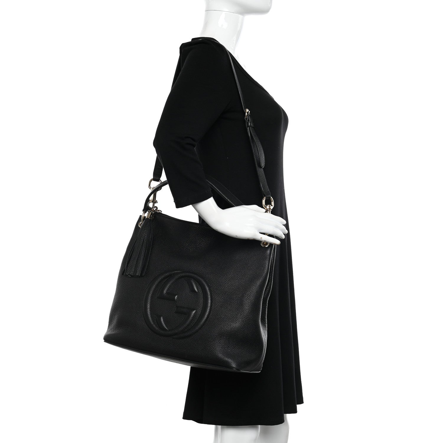 Gucci Pebbled Calfskin Large Soho Hobo Black 2 of 10