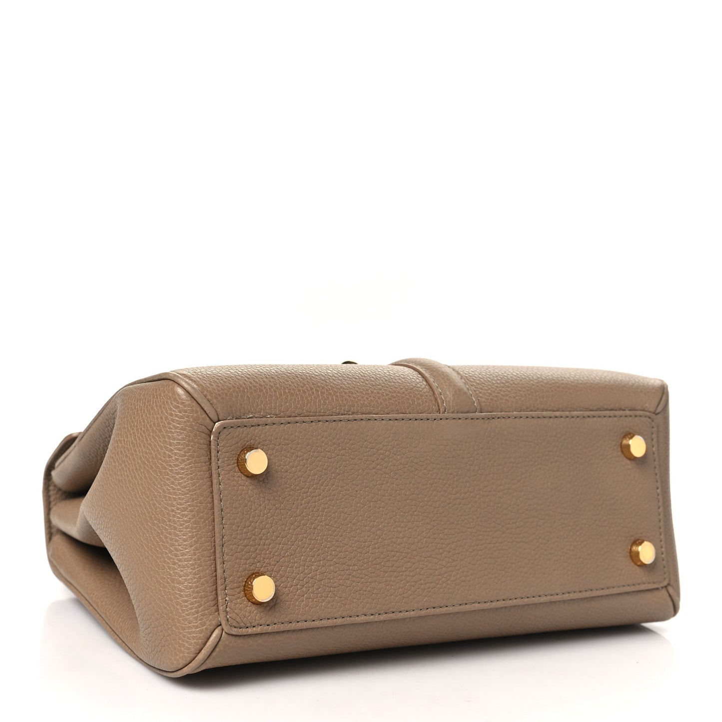 Grained Calfskin Small 16 Top Handle Bag Beige
