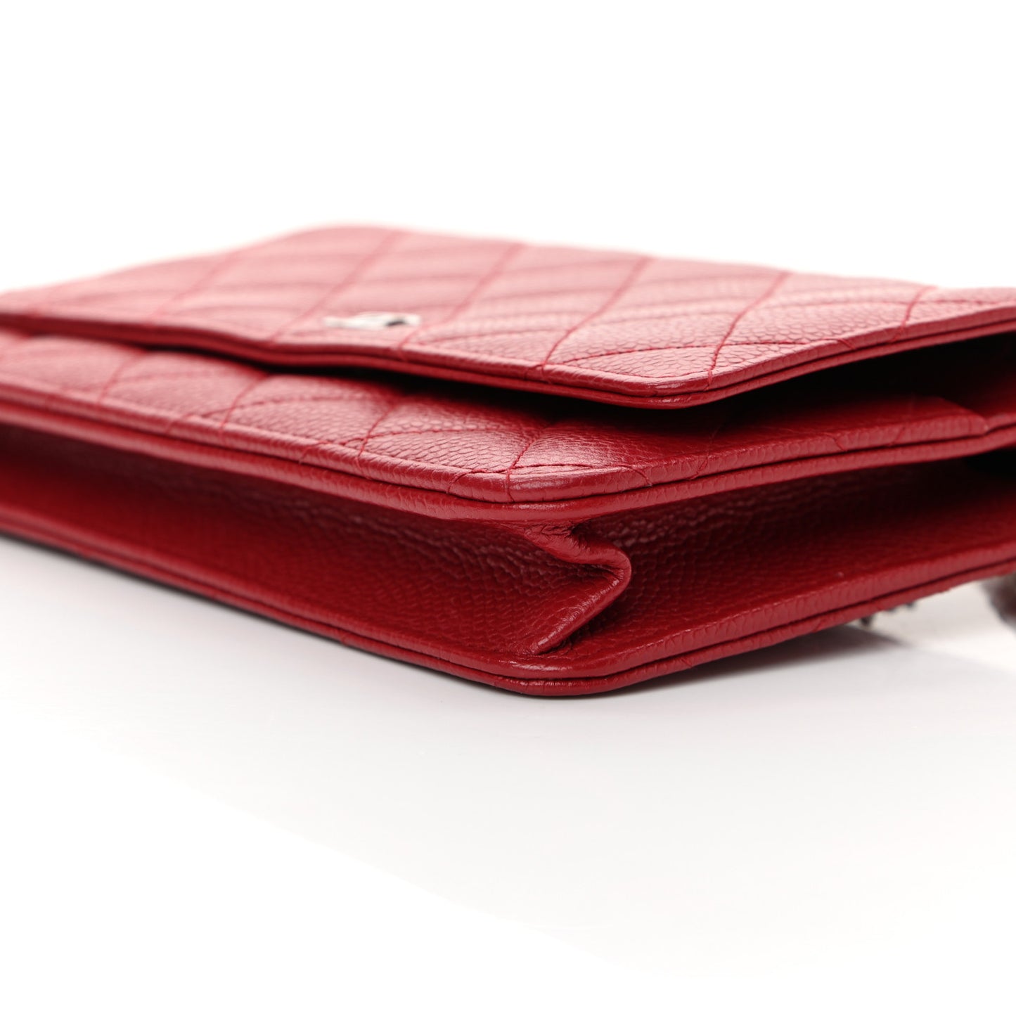 Caviar Quilted Wallet On Chain WOC Red