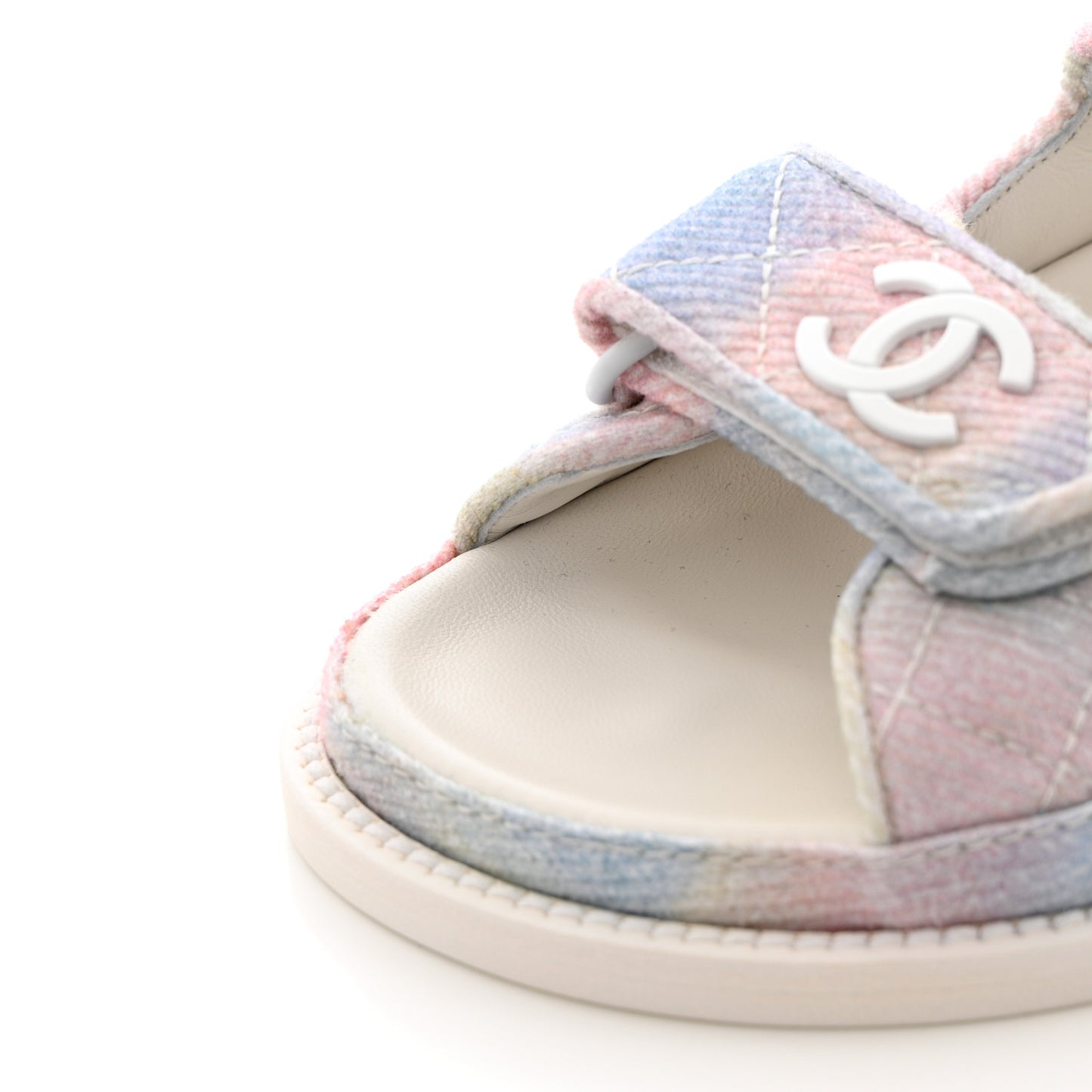 Printed Fabric Quilted Dad Sandals 35 Green Pink Blue