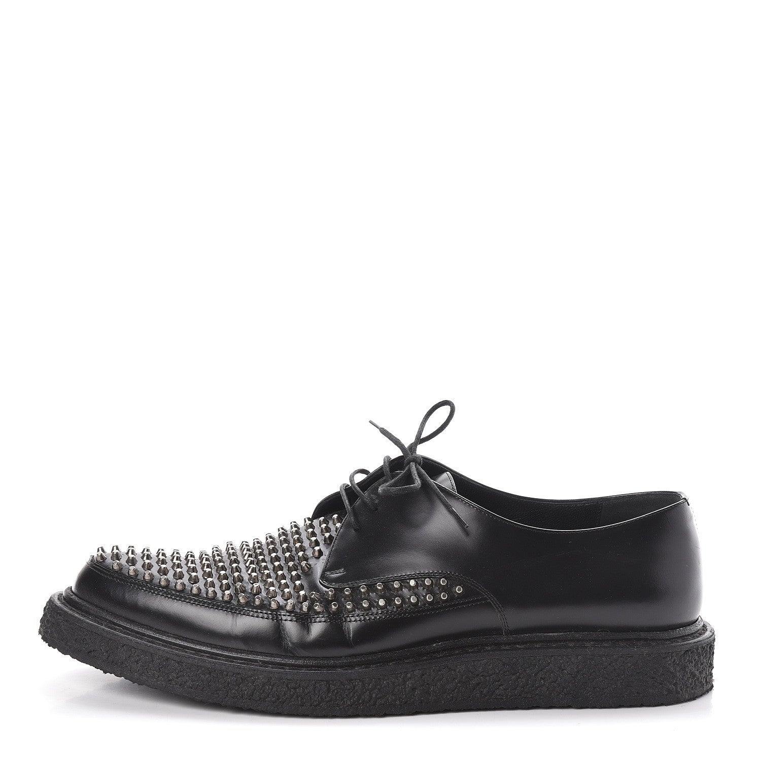 Saint Laurent Calfskin Studded Mens Creepers 45 Black 485516