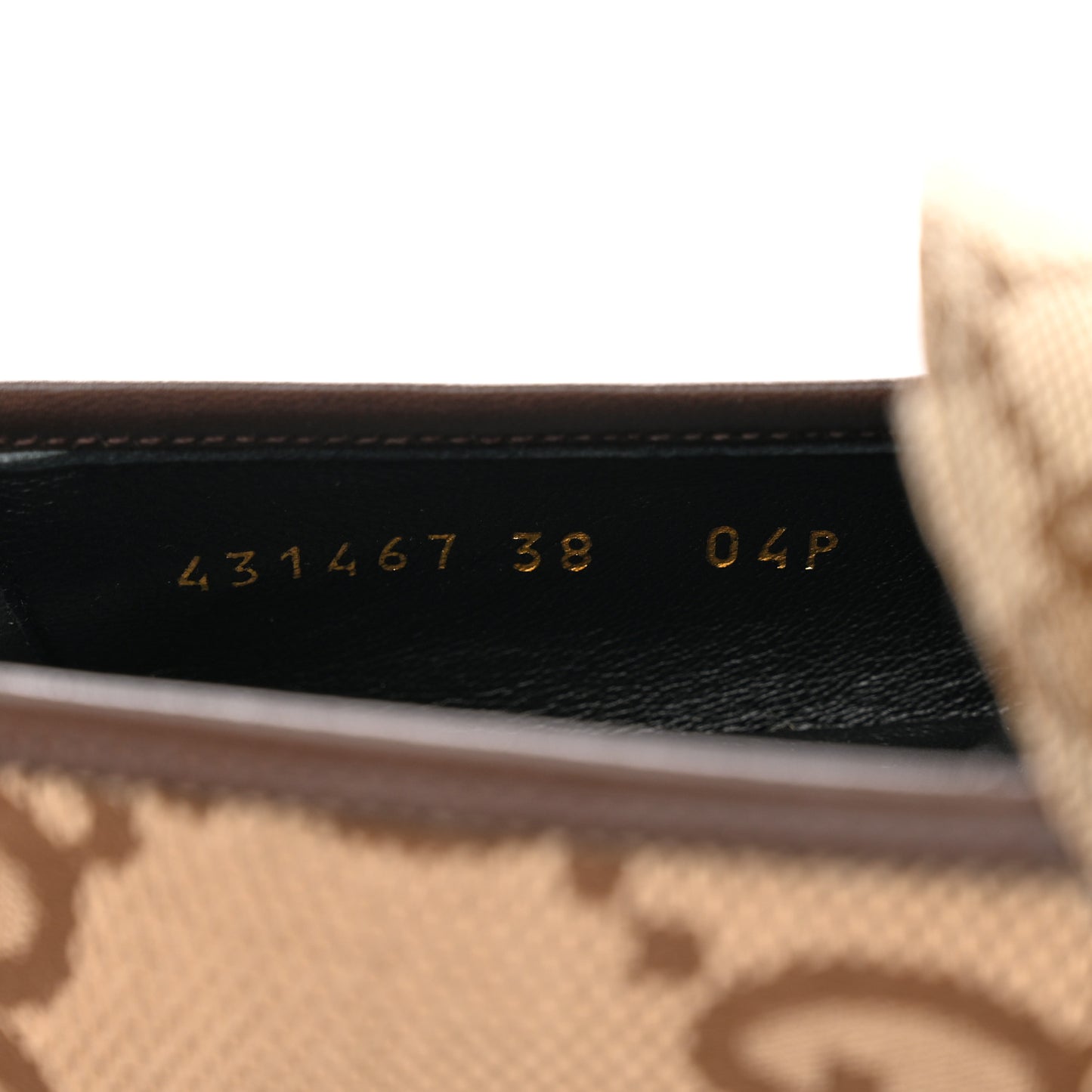 Monogram Jumbo GG Malaga Kid Horsebit Womens Jordaan Loafers 38 Camel Ebony New Acero Beige