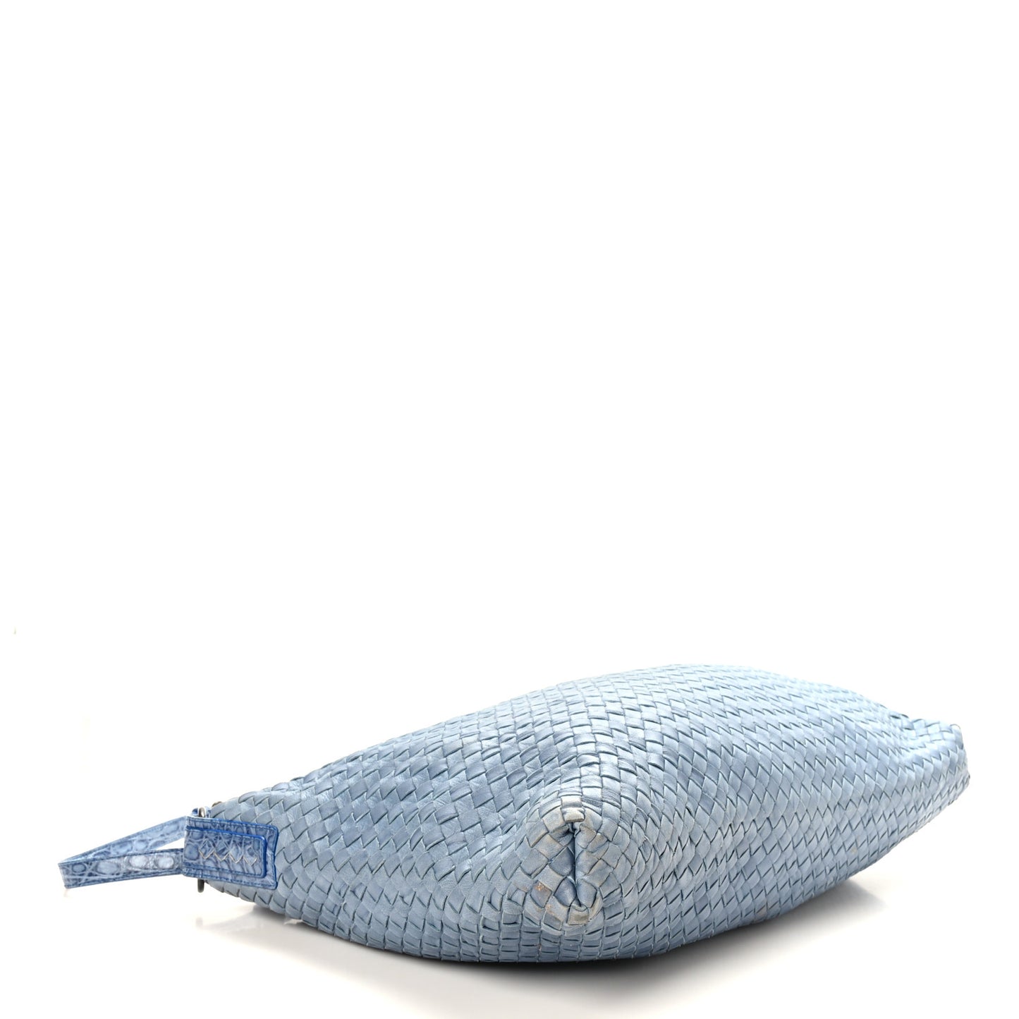 Nappa Torchon Alligator Intrecciato Hobo Bag Light Blue