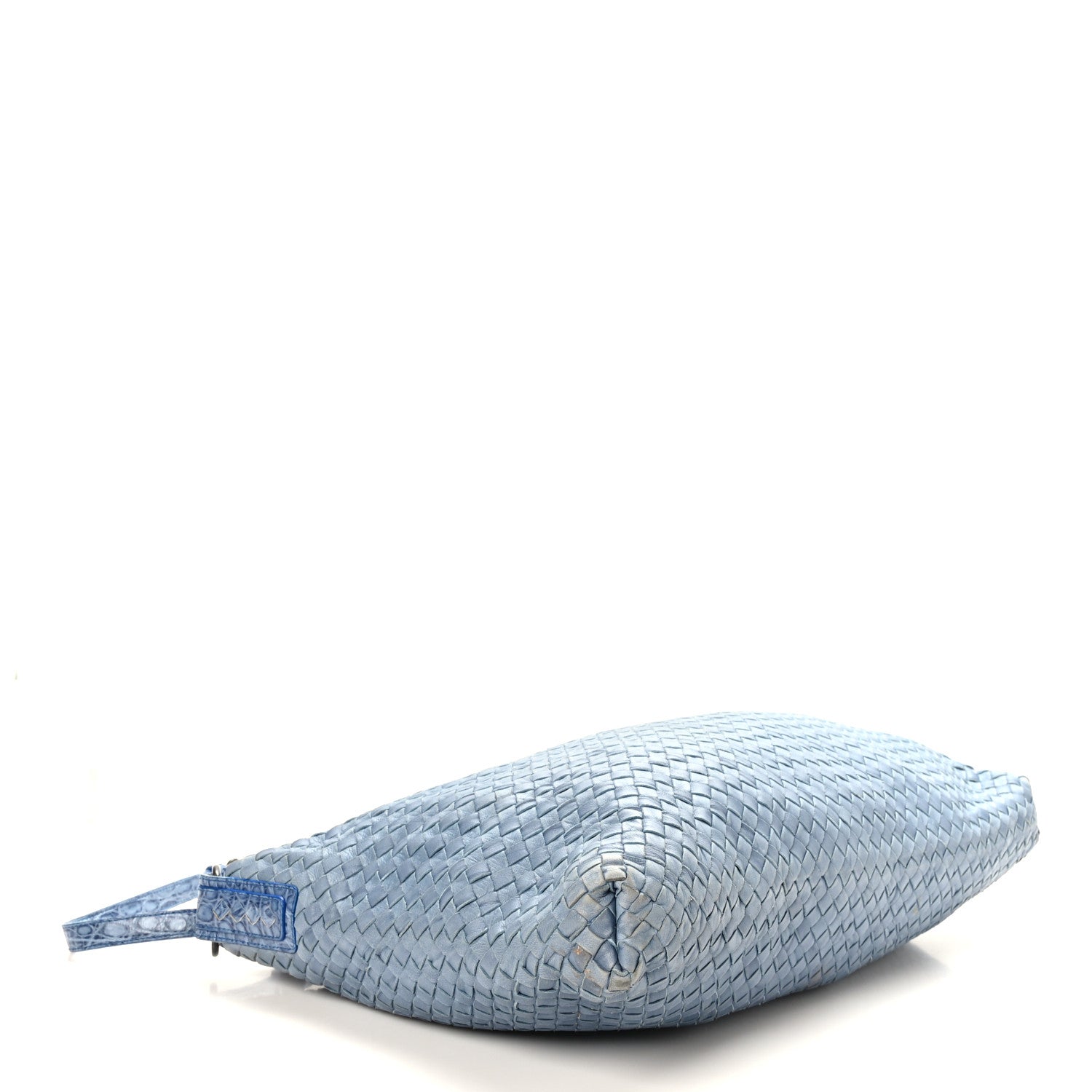 Bottega Veneta Nappa Torchon Alligator Intrecciato Hobo Bag Light Blue 4 of 8