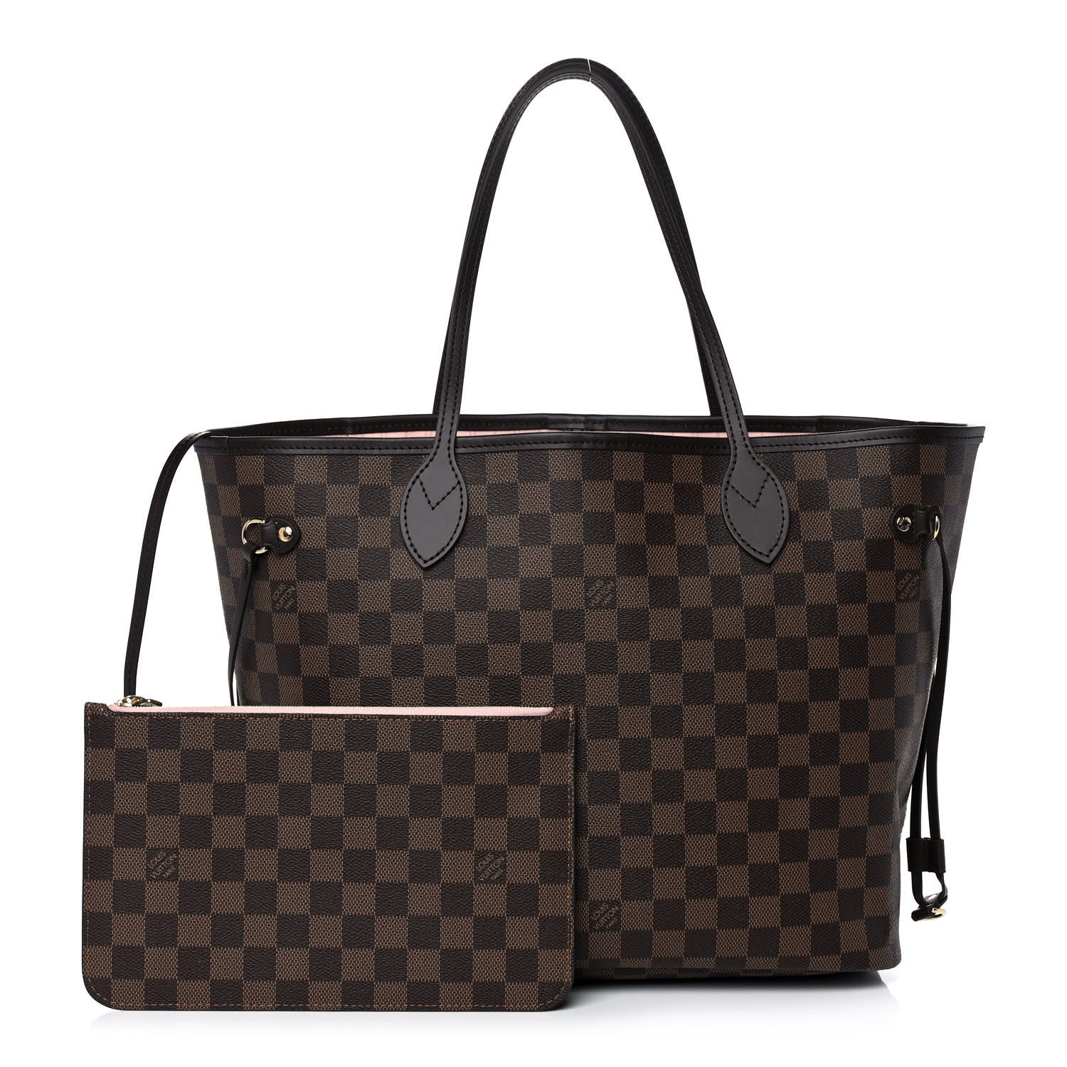 Louis Vuitton Damier Ebene Neo Neverfull MM Rose Ballerine 1 of 15
