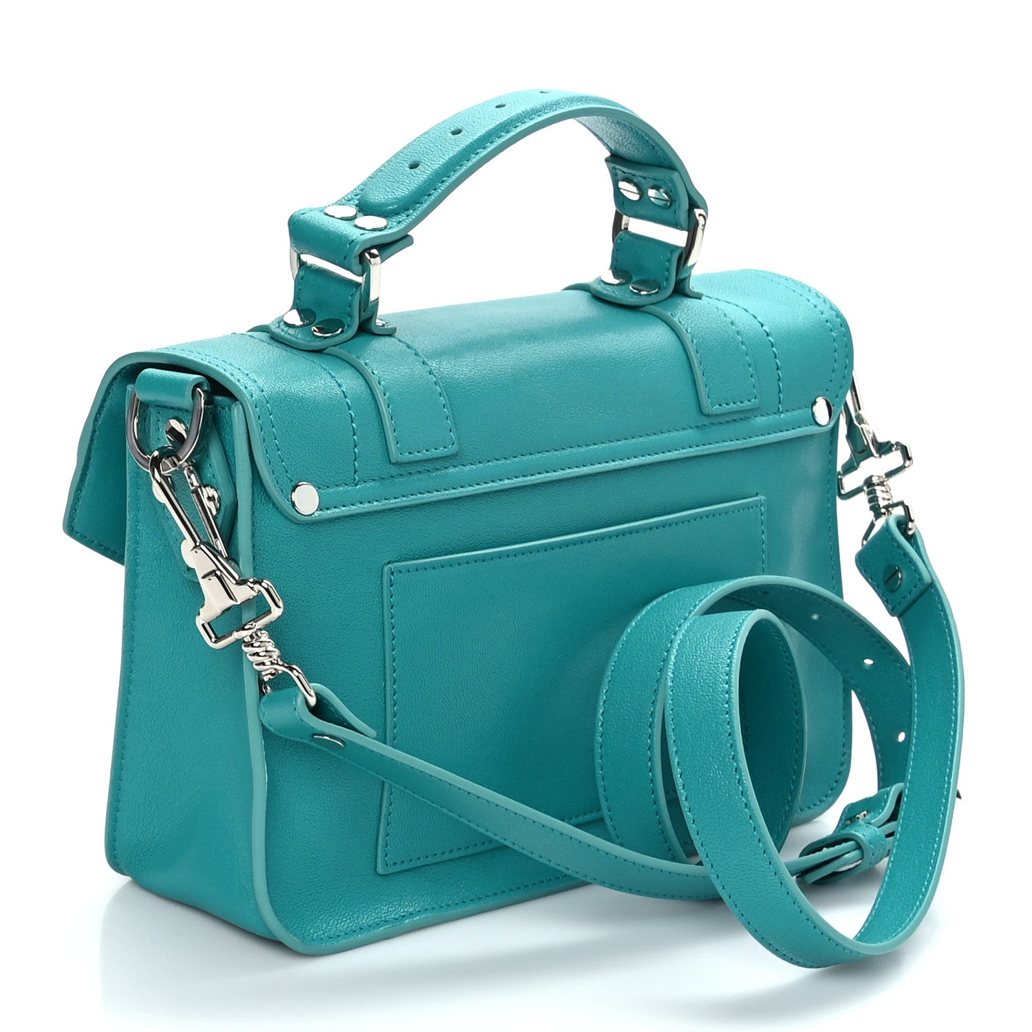 Proenza Schouler Lambskin Tiny PS1 Satchel Teal 3 of 8