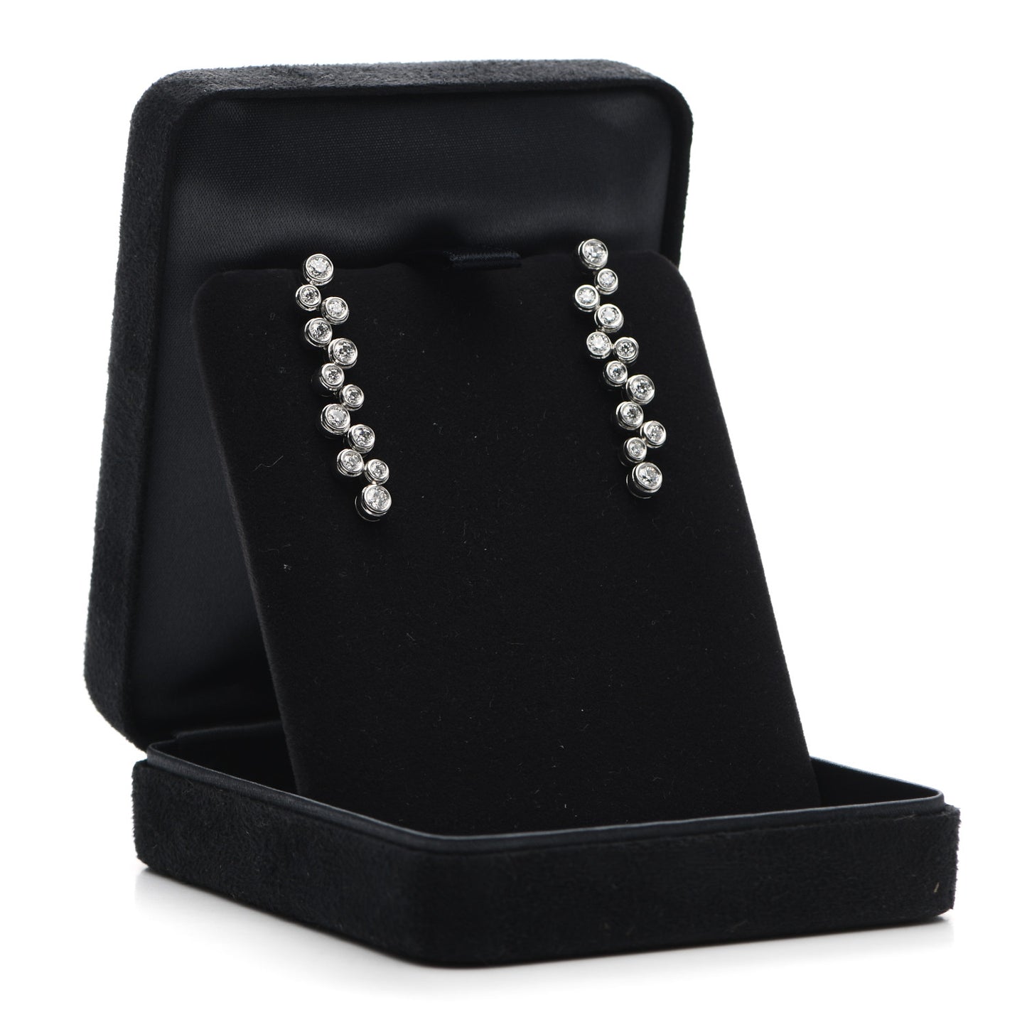 Platinum Diamond Bubble Drop Earrings