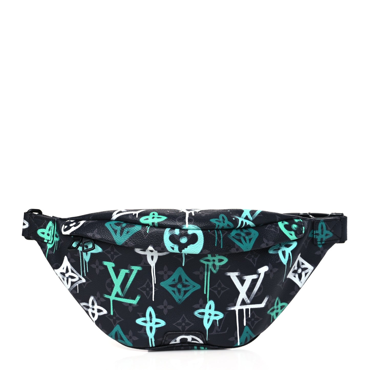 Monogram Eclipse LV Graffiti Discovery Bumbag Green Lights