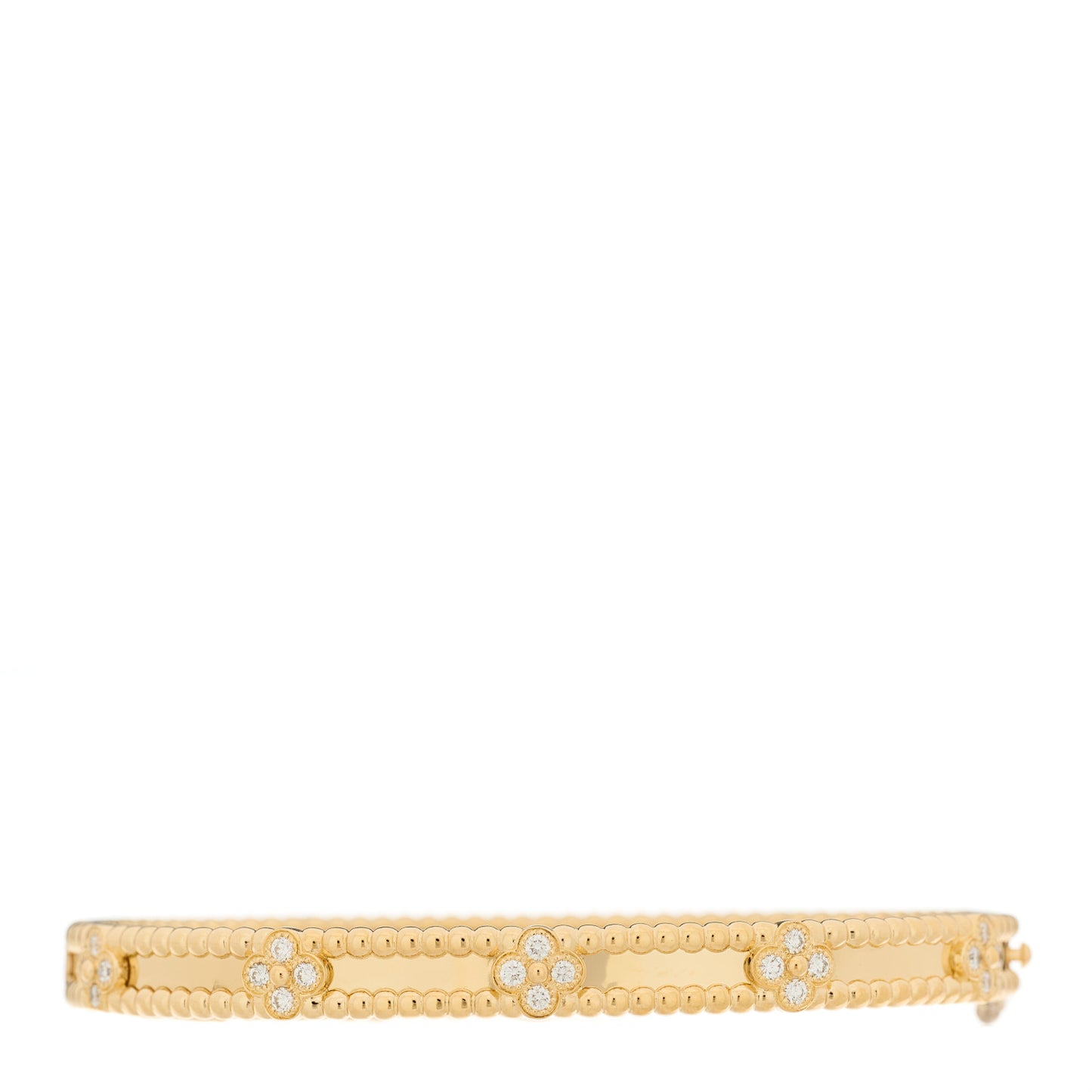 18K Yellow Gold Diamond Perlee Sweet Clovers Bracelet M