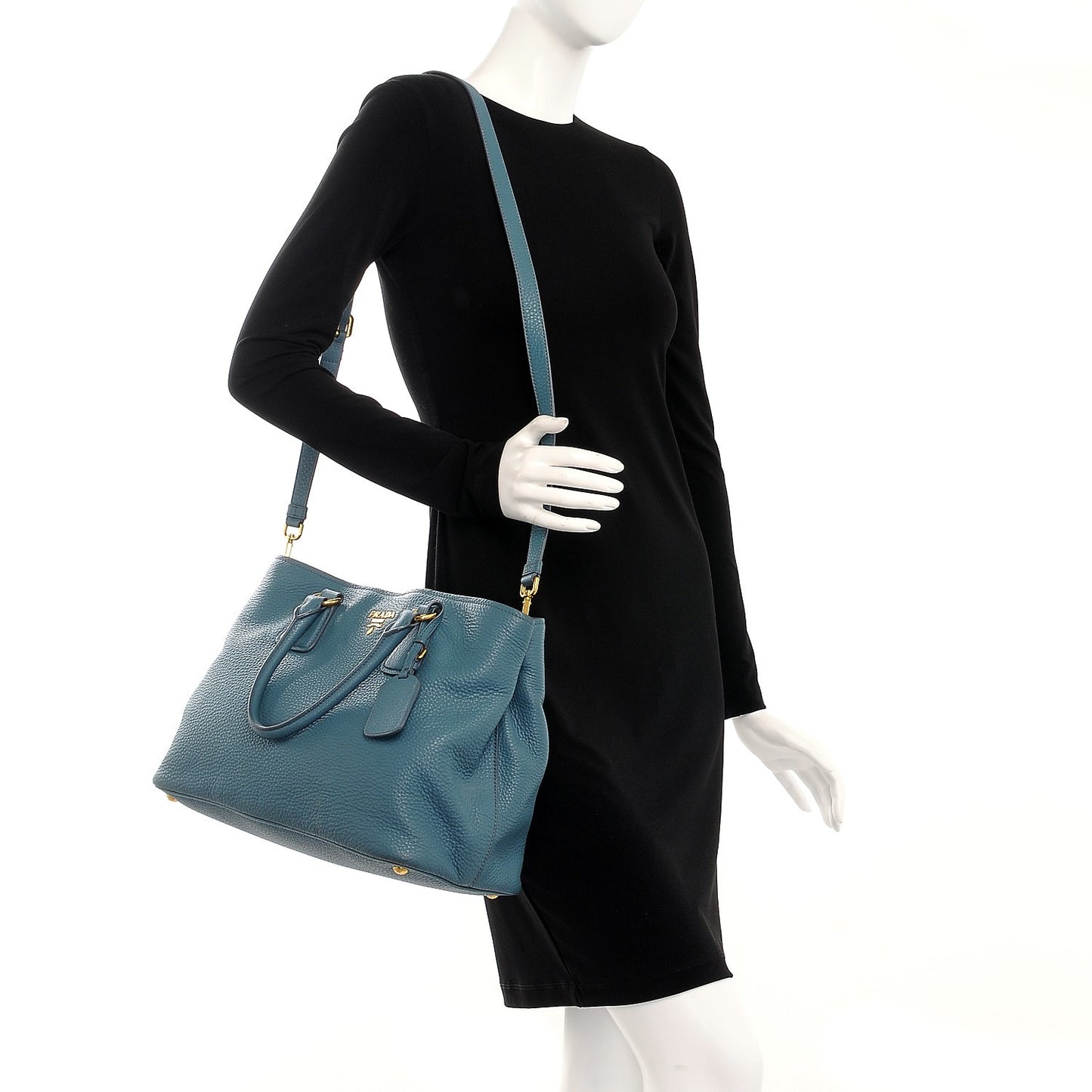 Vitello Daino Shopping Tote Marine