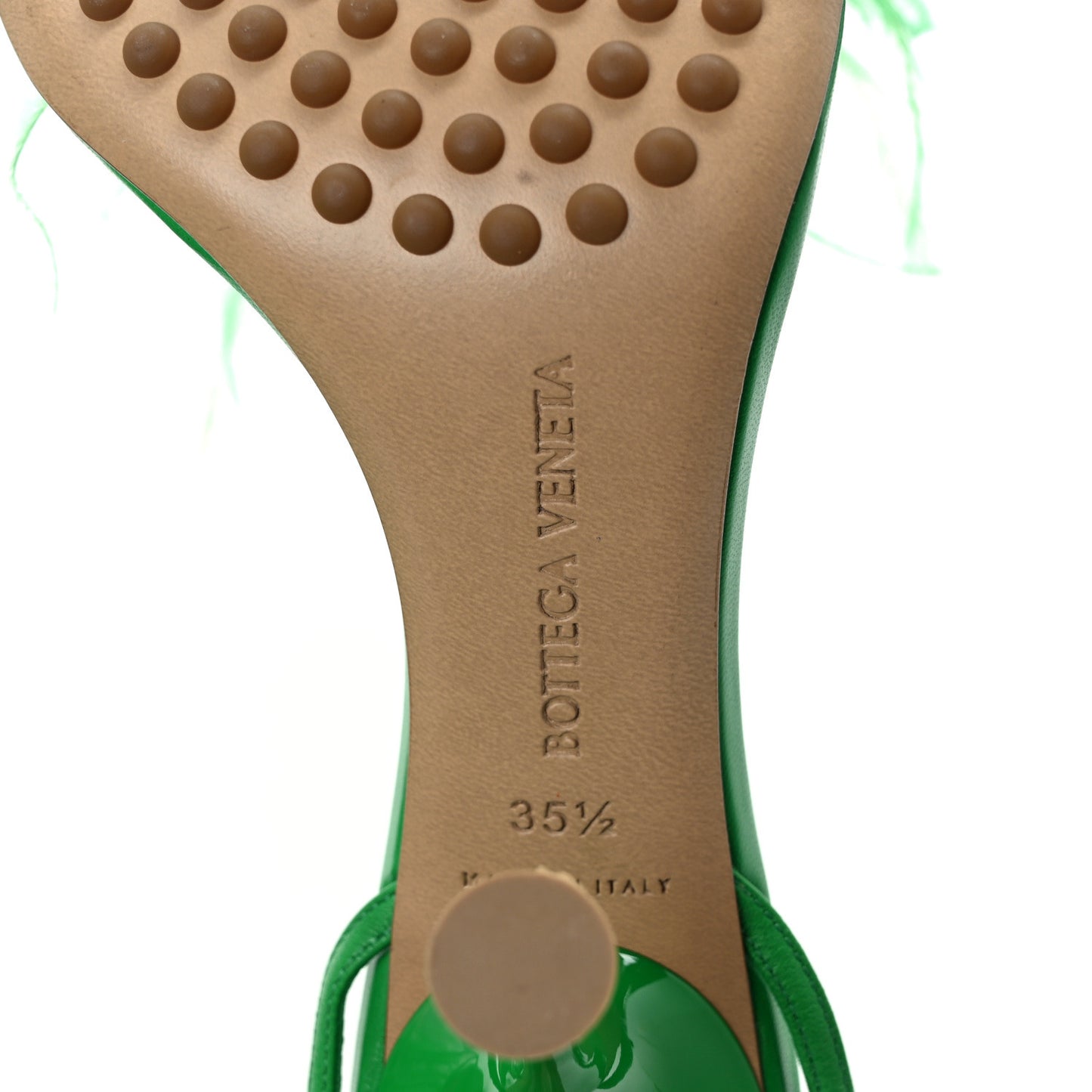 Wonderbird Nappa Feather Dot Sandals 35.5 Grass