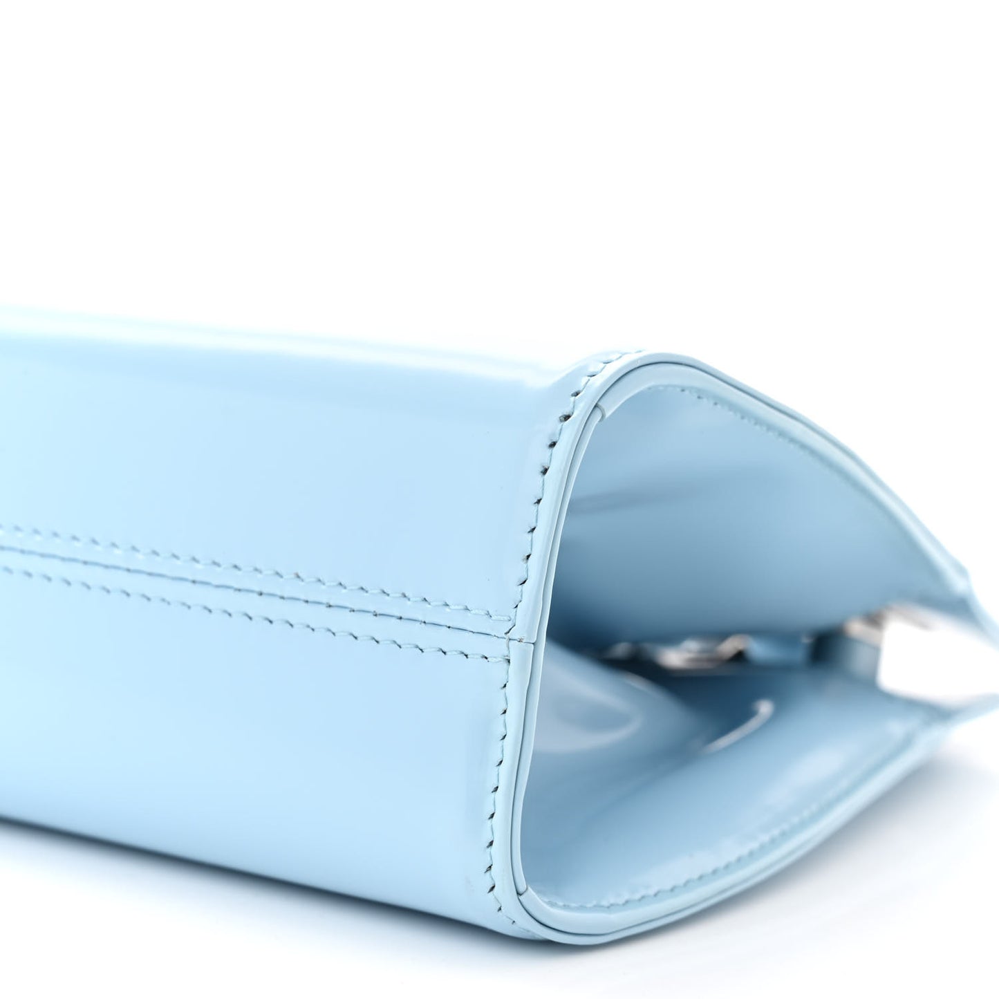 Brushed Calfskin Mini Wanda Top Handle Bag Light Blue