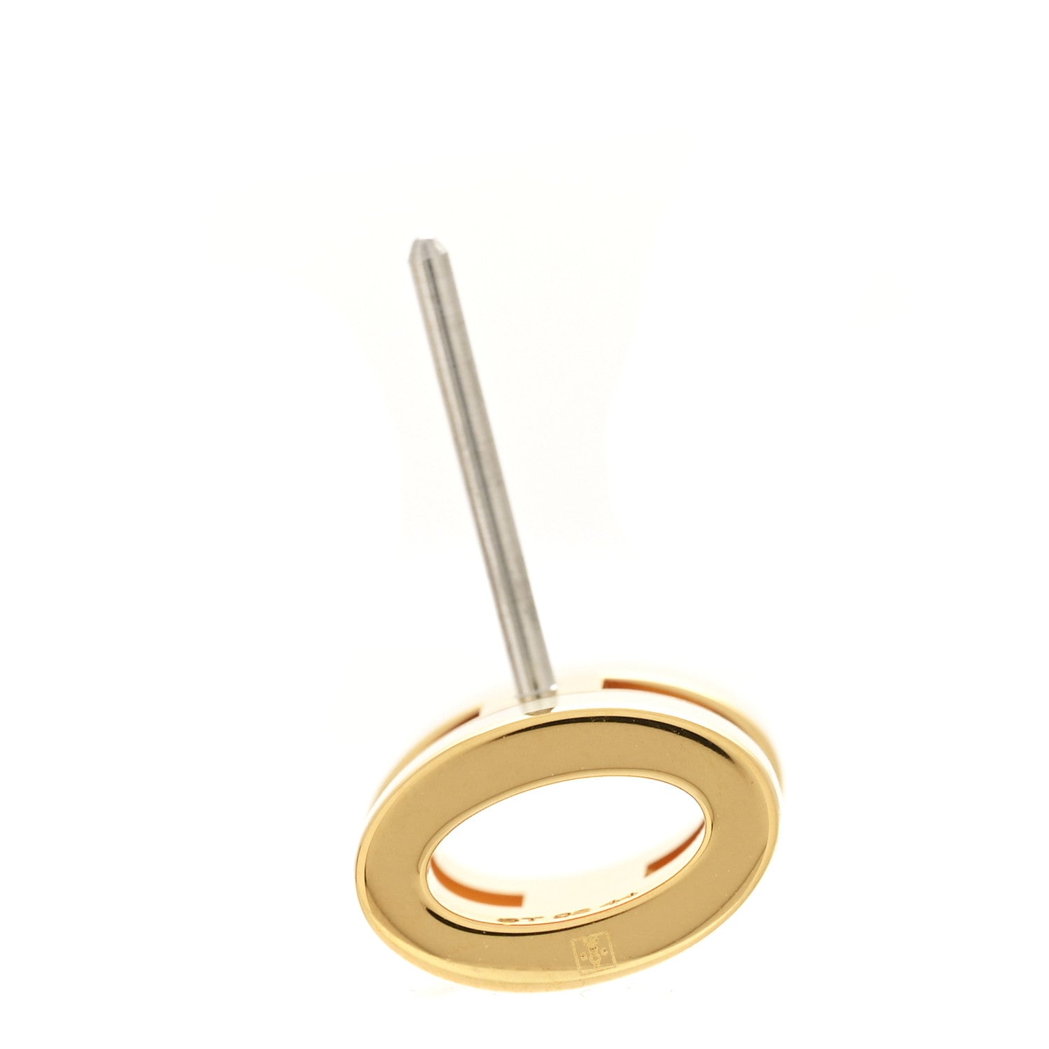 Hermes Gold Lacquered Mini Pop H Earrings White 4 of 5
