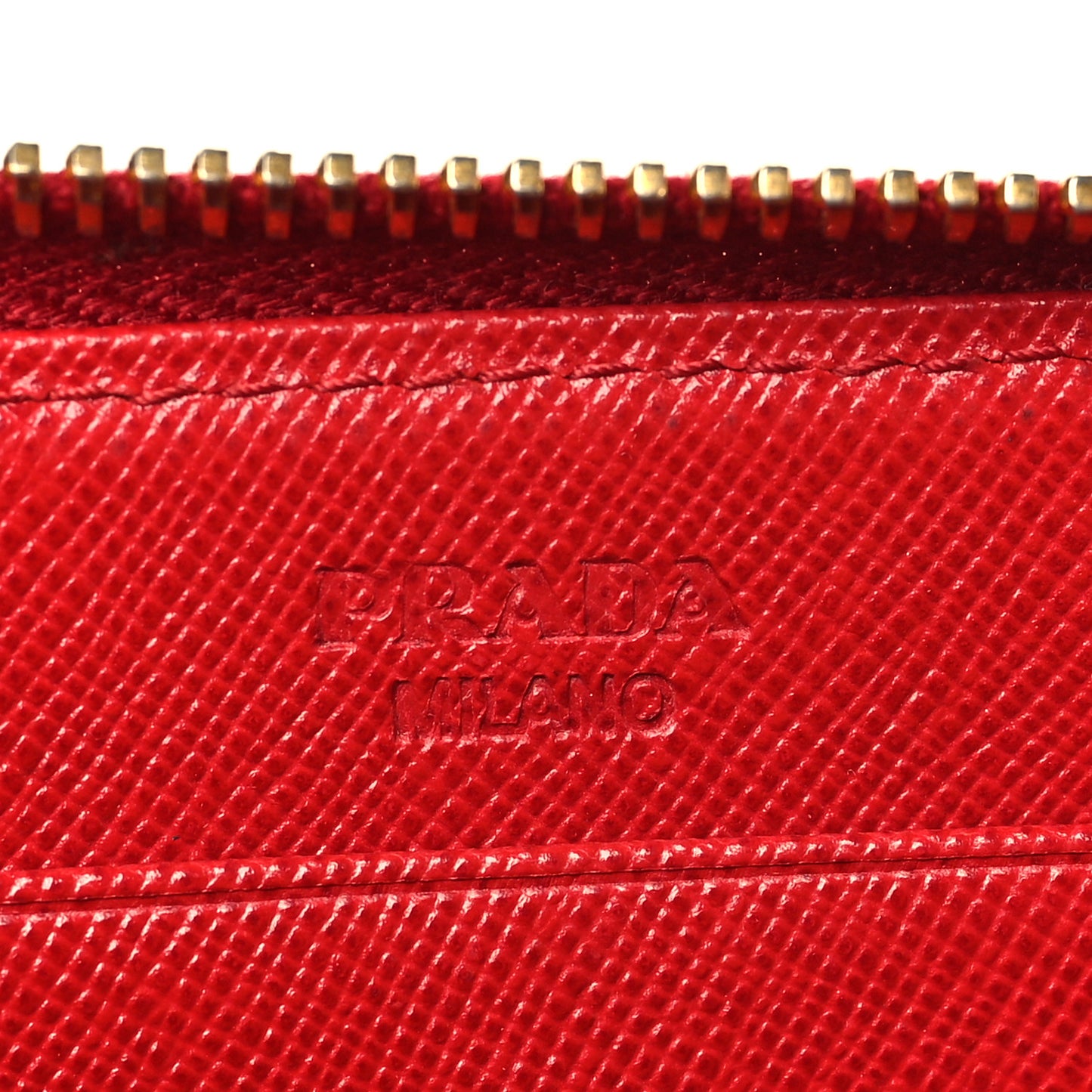 Saffiano Fiocco Bow Zip Around Wallet Fuoco