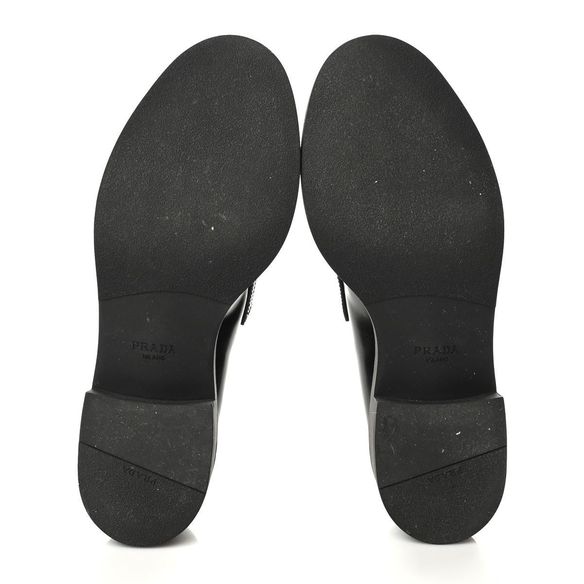 Spazzolato Metal Triangle Logo 50mm Loafers 39.5 Black
