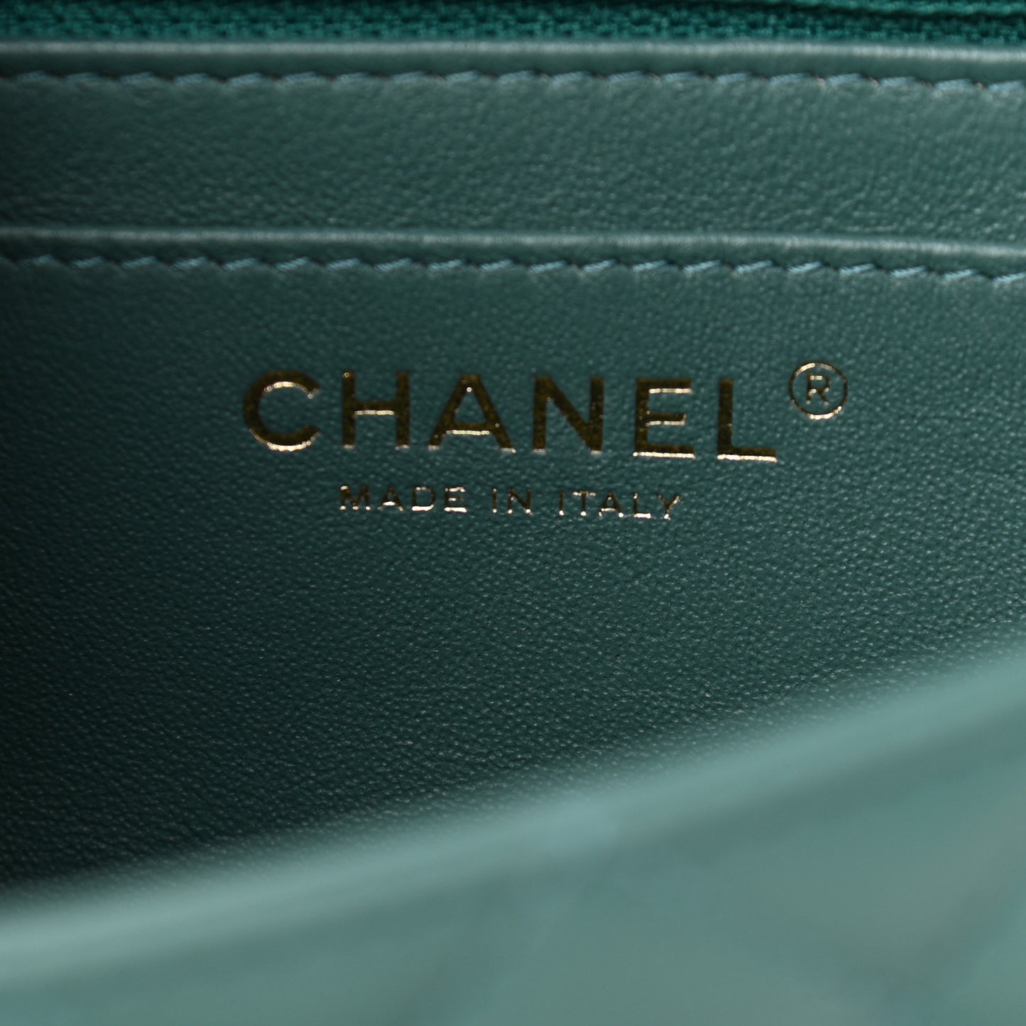 Lambskin Quilted Mini Rectangular Flap Green