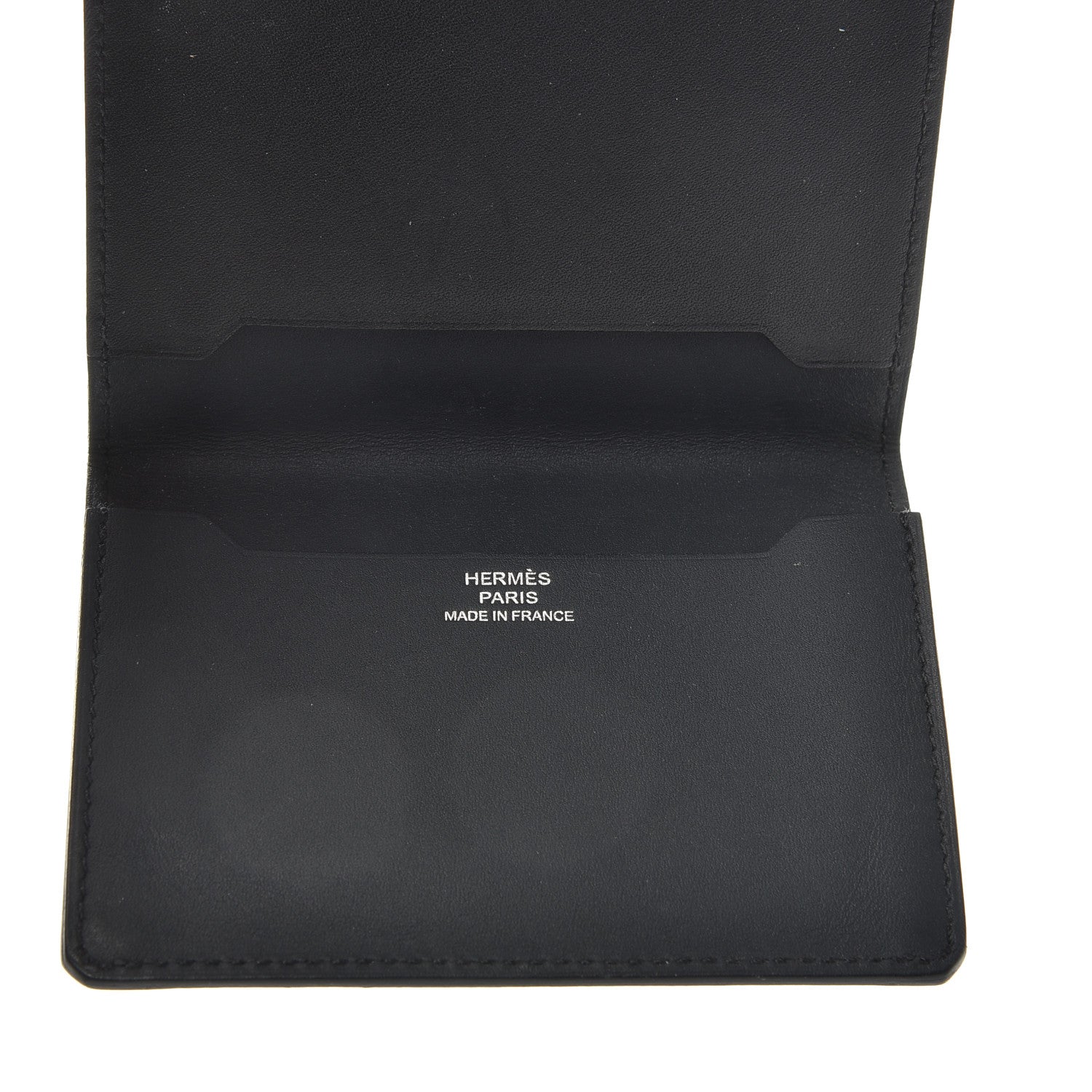 Hermes Veau Sombrero Tadelakt Mini Manhattan Wallet Black Bleu Obscur 5 of 6