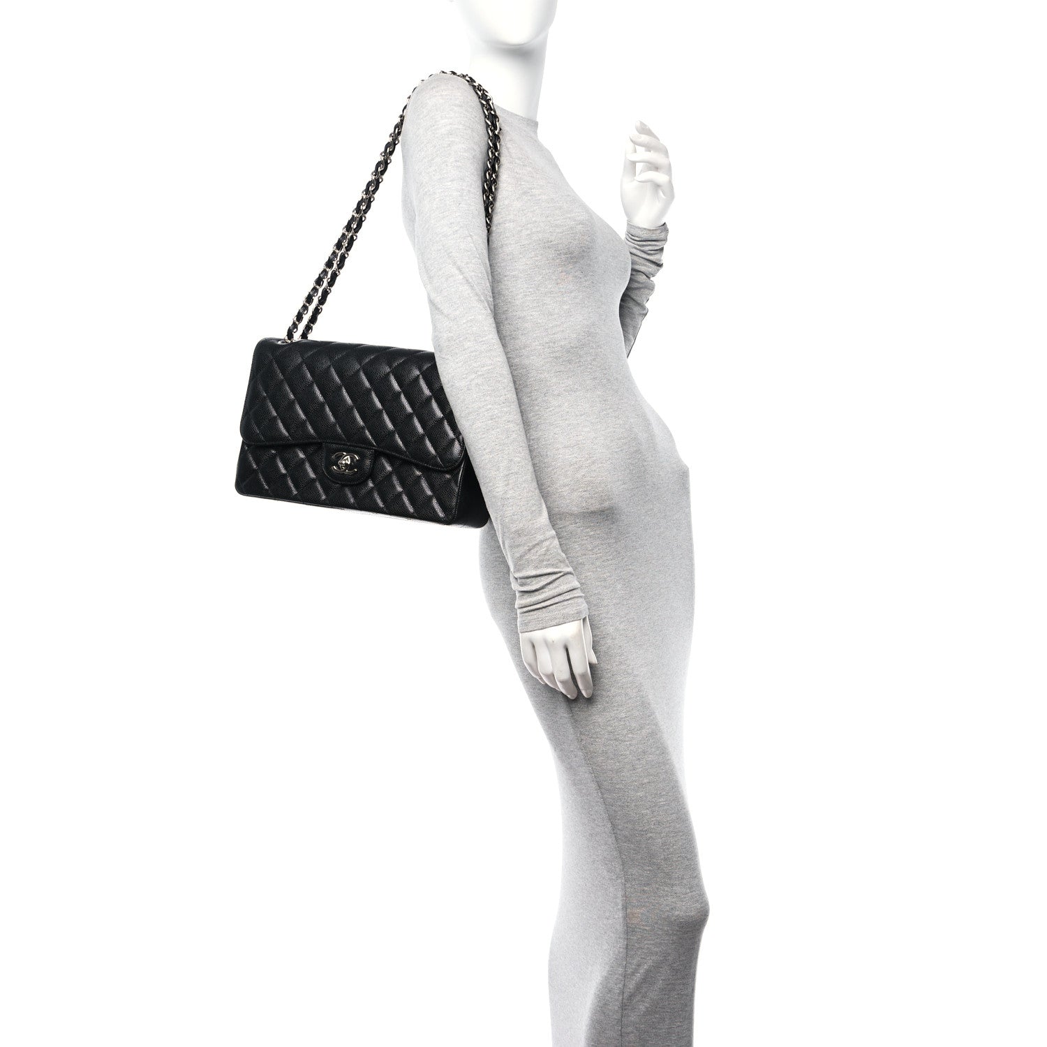 Chanel Caviar Quilted Jumbo Double Flap Black 2 of 12