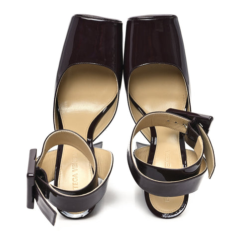 Supergloss Patent Tower 40/140mm Platform Pumps 35 Fondant