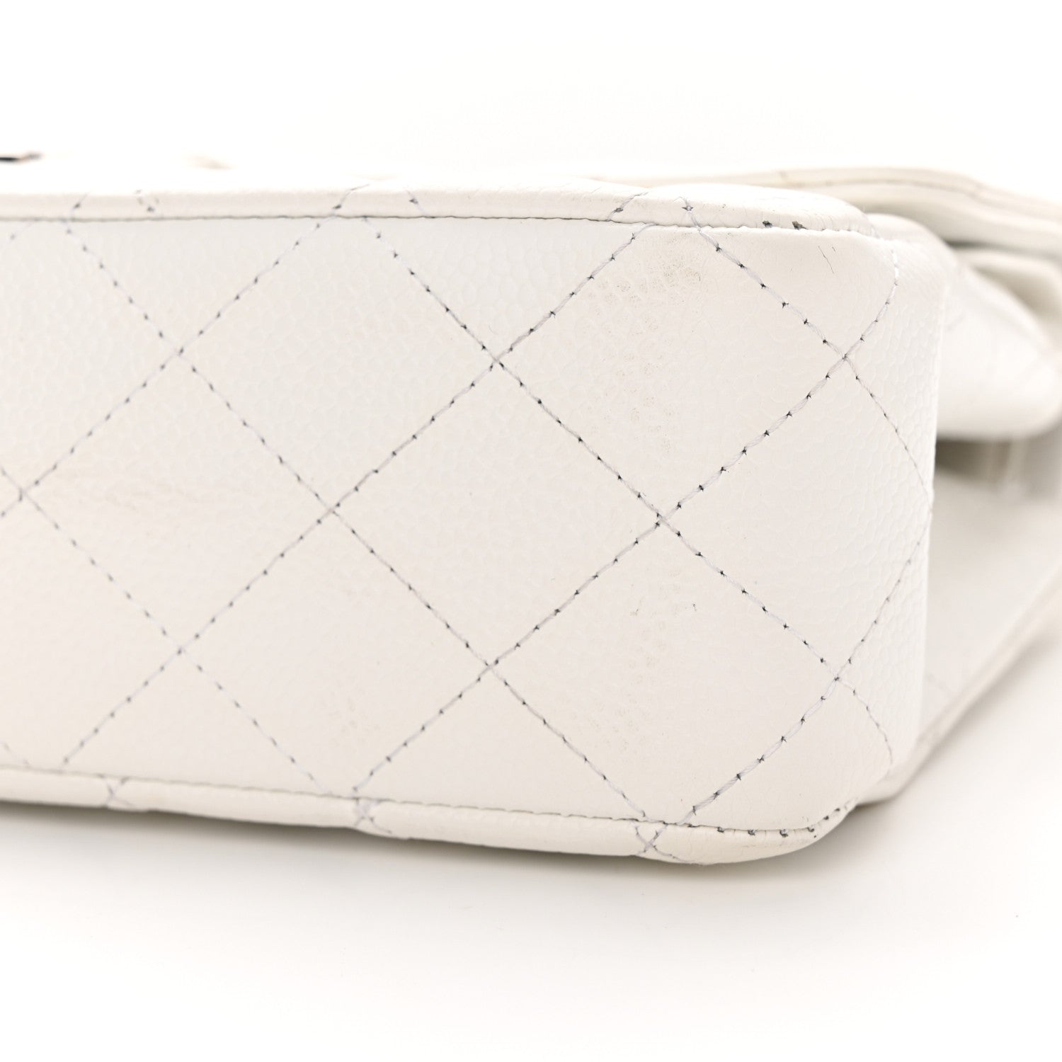 Chanel Caviar Quilted Medium Double Flap White 10 of 26
