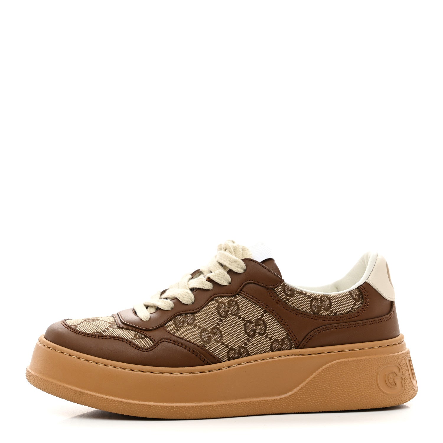 Gucci Calfskin GG Monogram Womens Platform 55mm Sneakers 37.5